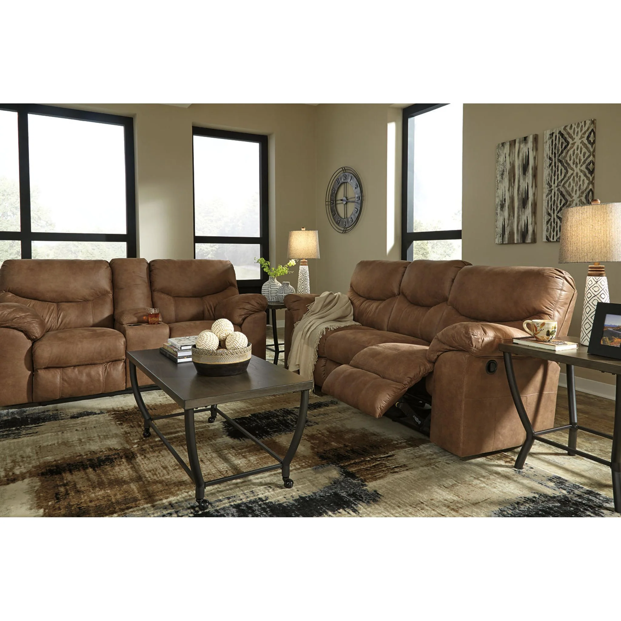 Boxberg Reclining Loveseat with Console - Bark - Image 26