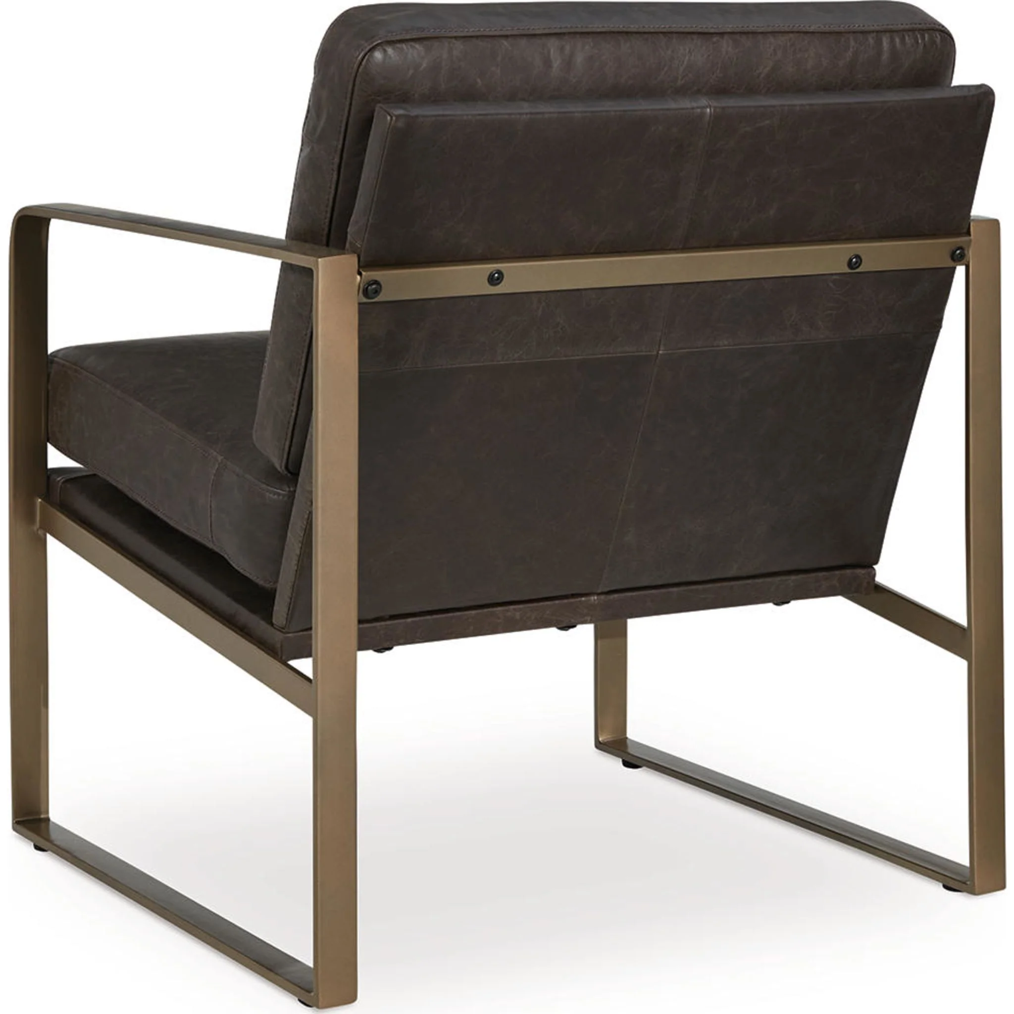 Bradett Accent Chair - Dark Brown/Gold Finish - Image 5