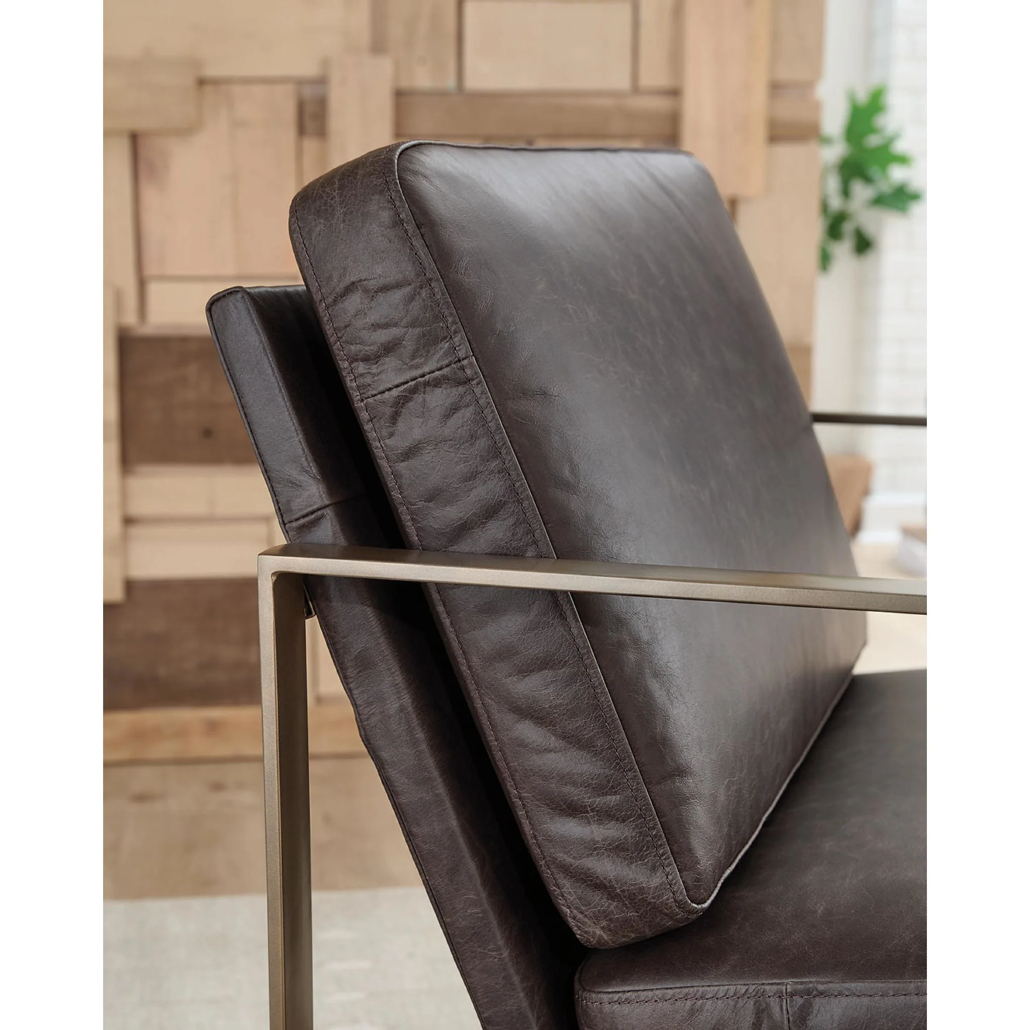 Bradett Accent Chair - Dark Brown/Gold Finish - Image 6