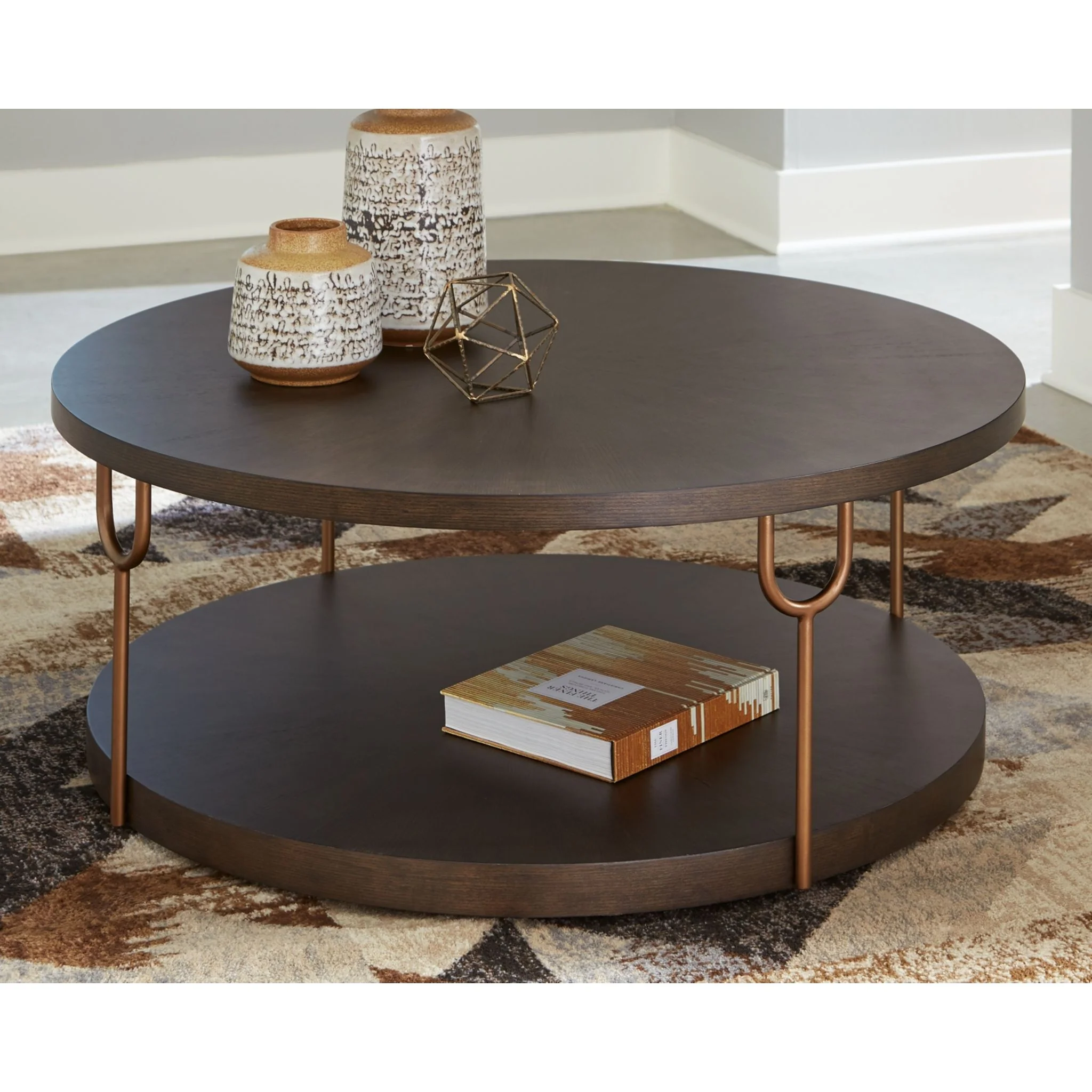 Brazburn Coffee Table - Dark Brown/Gold Finish - Image 2