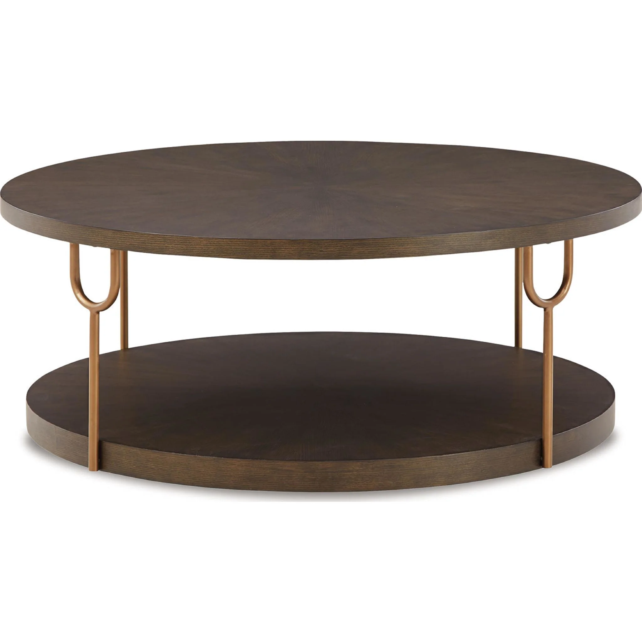 Brazburn Coffee Table - Dark Brown/Gold Finish - Image 9