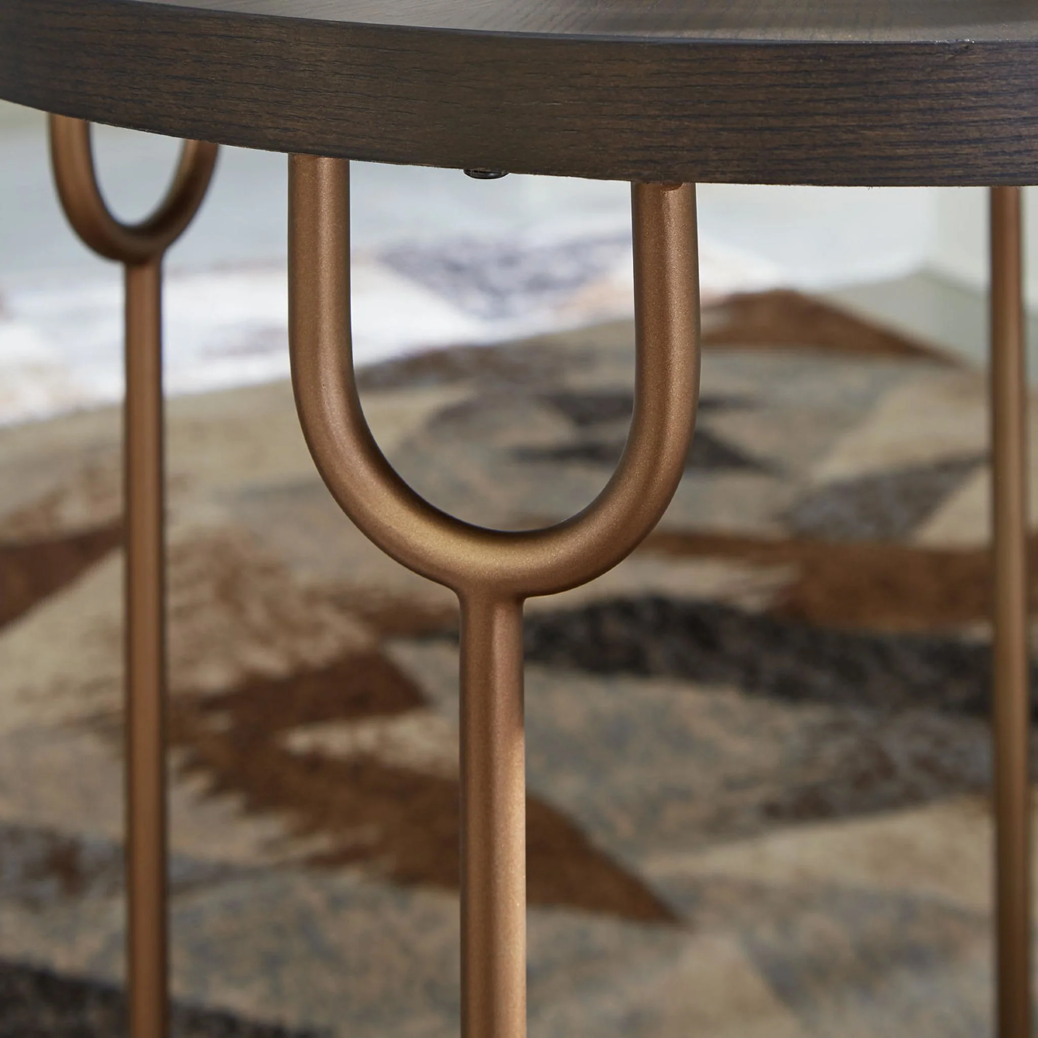 Brazburn End Table - Dark Brown/Gold Finish - Image 6