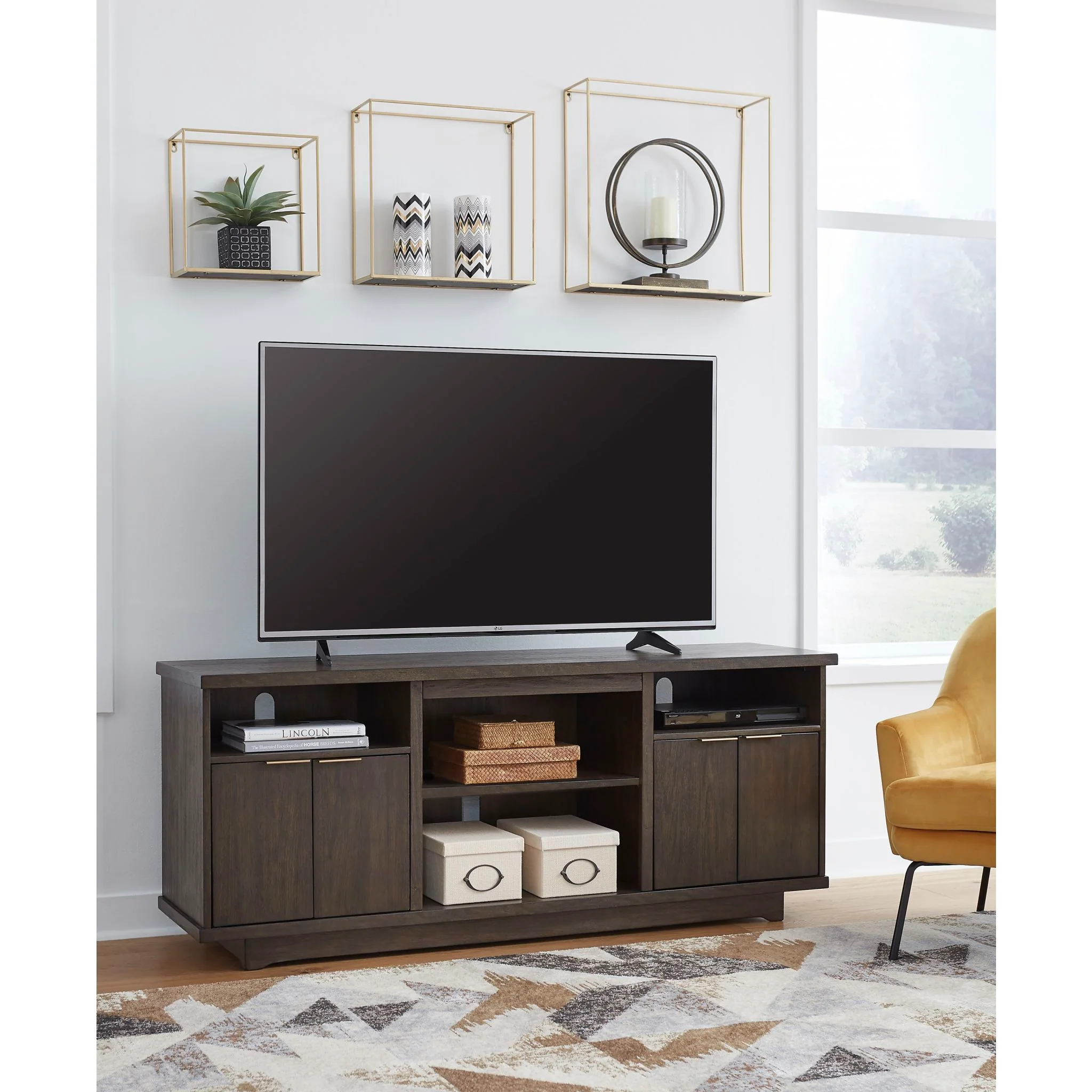 Brazburn TV Stand with Fireplace - Dark Brown - Image 3