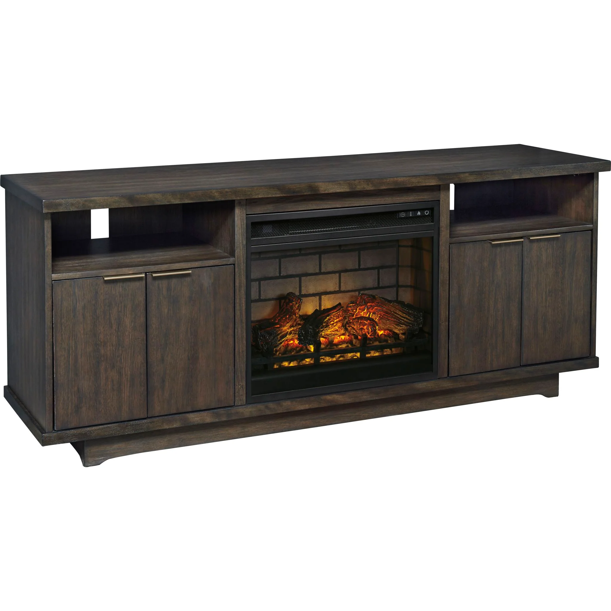 Brazburn TV Stand with Fireplace - Dark Brown - Image 4