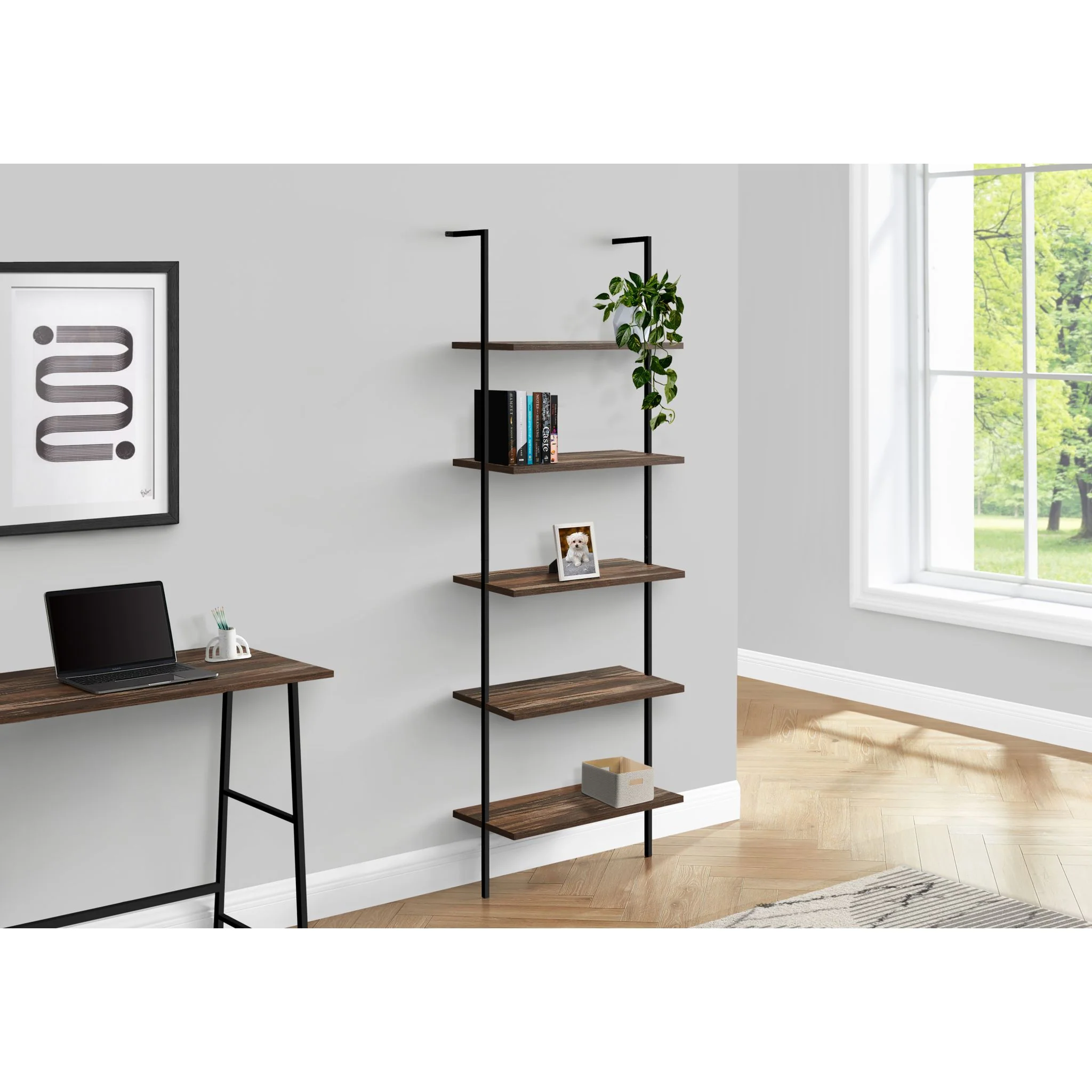 Brea Book Shelf - Brown/Black - Image 13