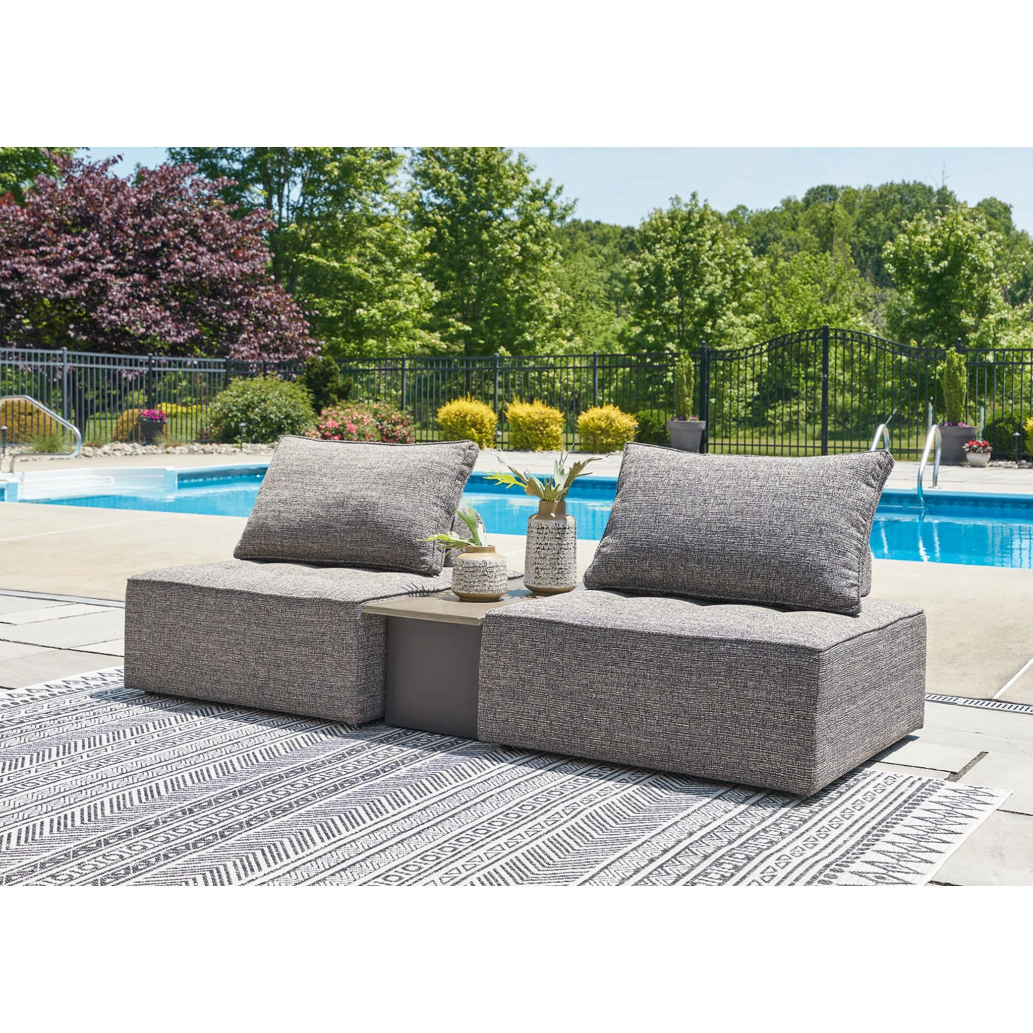 Bree Zee 3 Piece Outdoor Modular Seating - Brown - Image 2