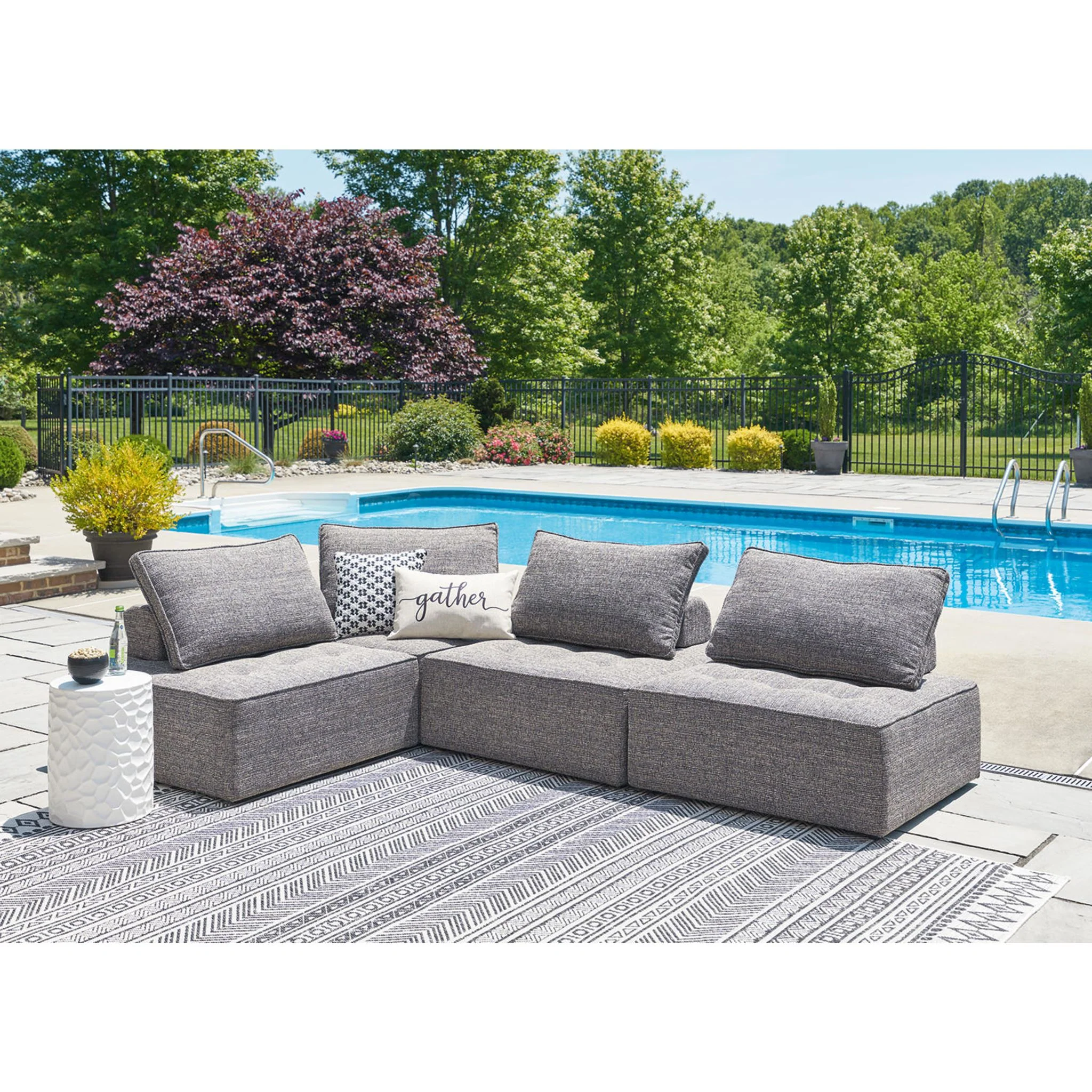 Bree Zee 4 Piece Outdoor Modular Seating - Brown - Image 5