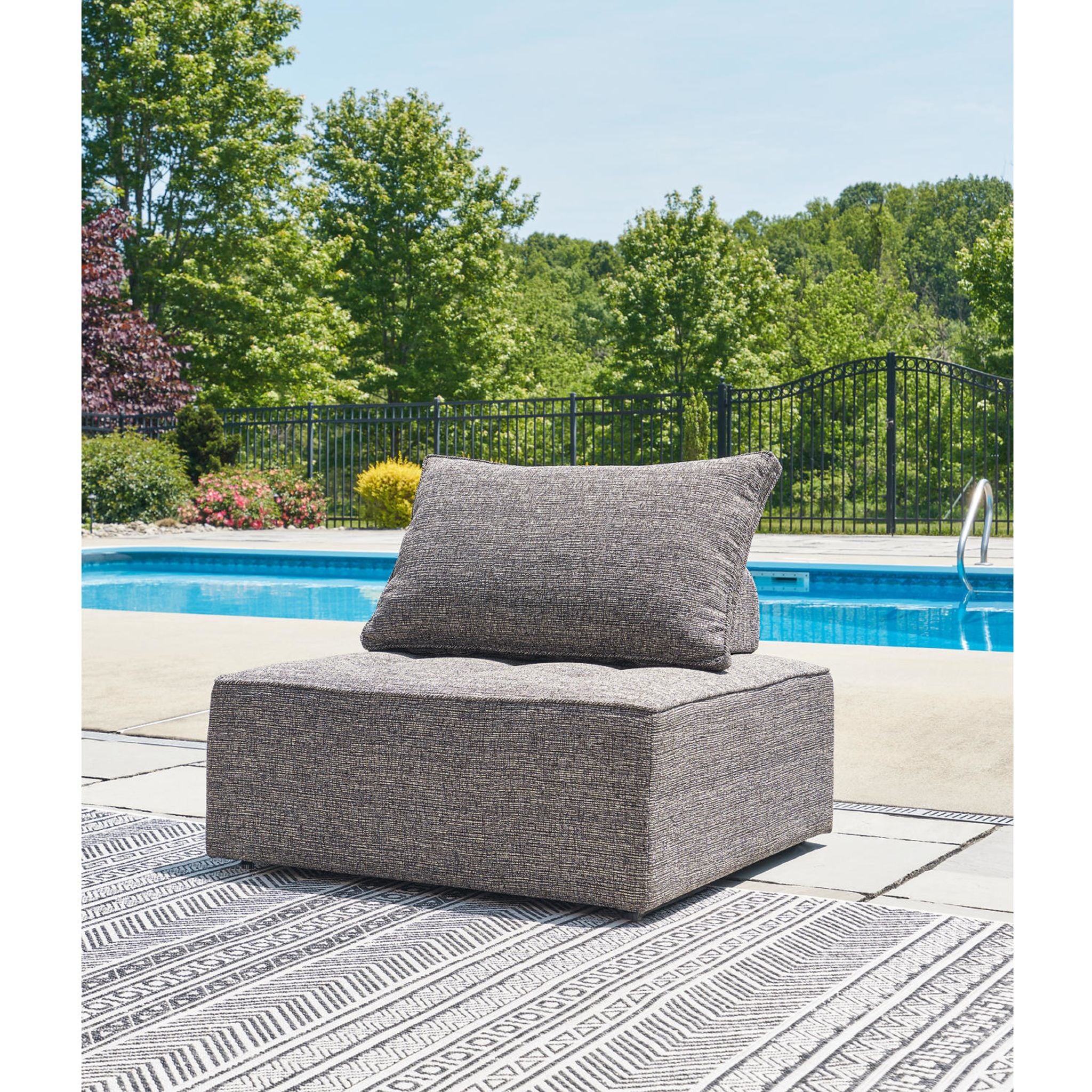 Bree Zee Outdoor Modular Armless Chair with Cushion - Brown - Image 12