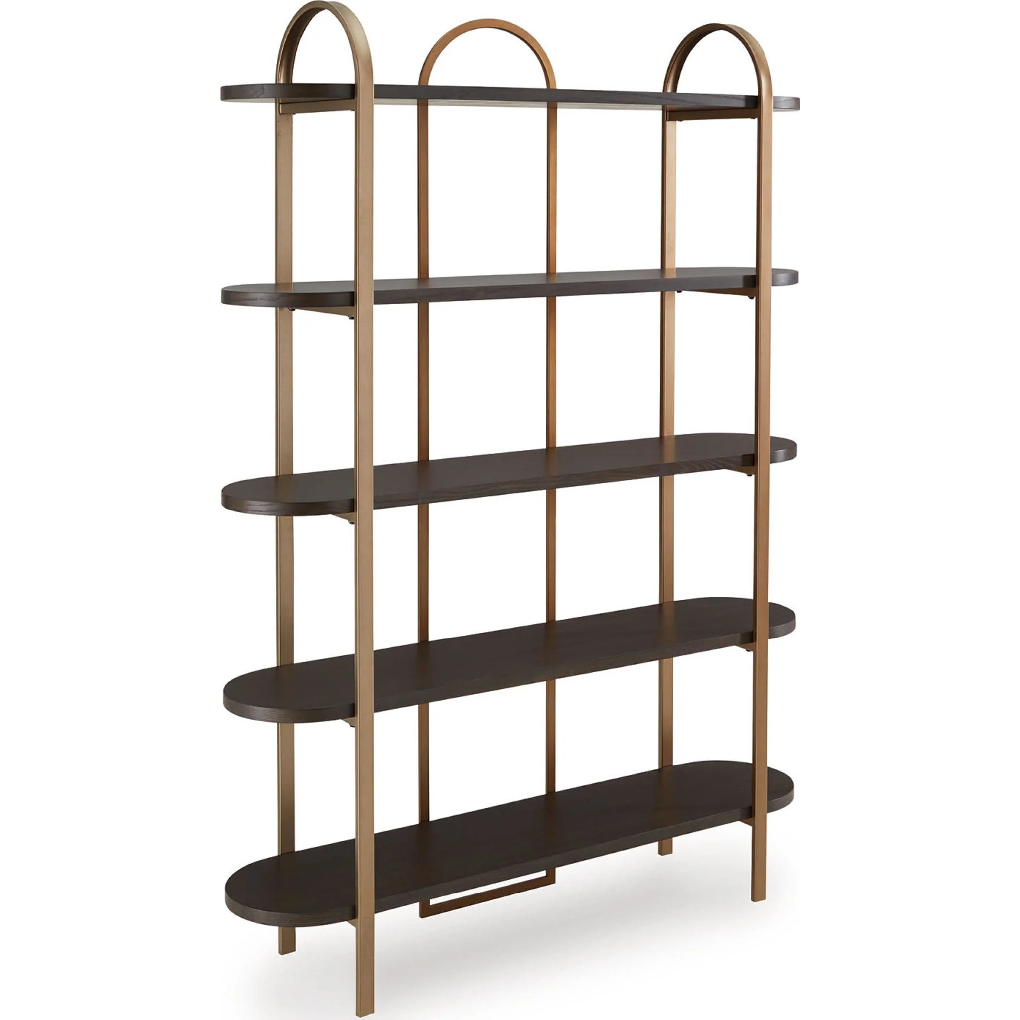 Brentmour Bookcase - Brown/Gold Finish - Image 5