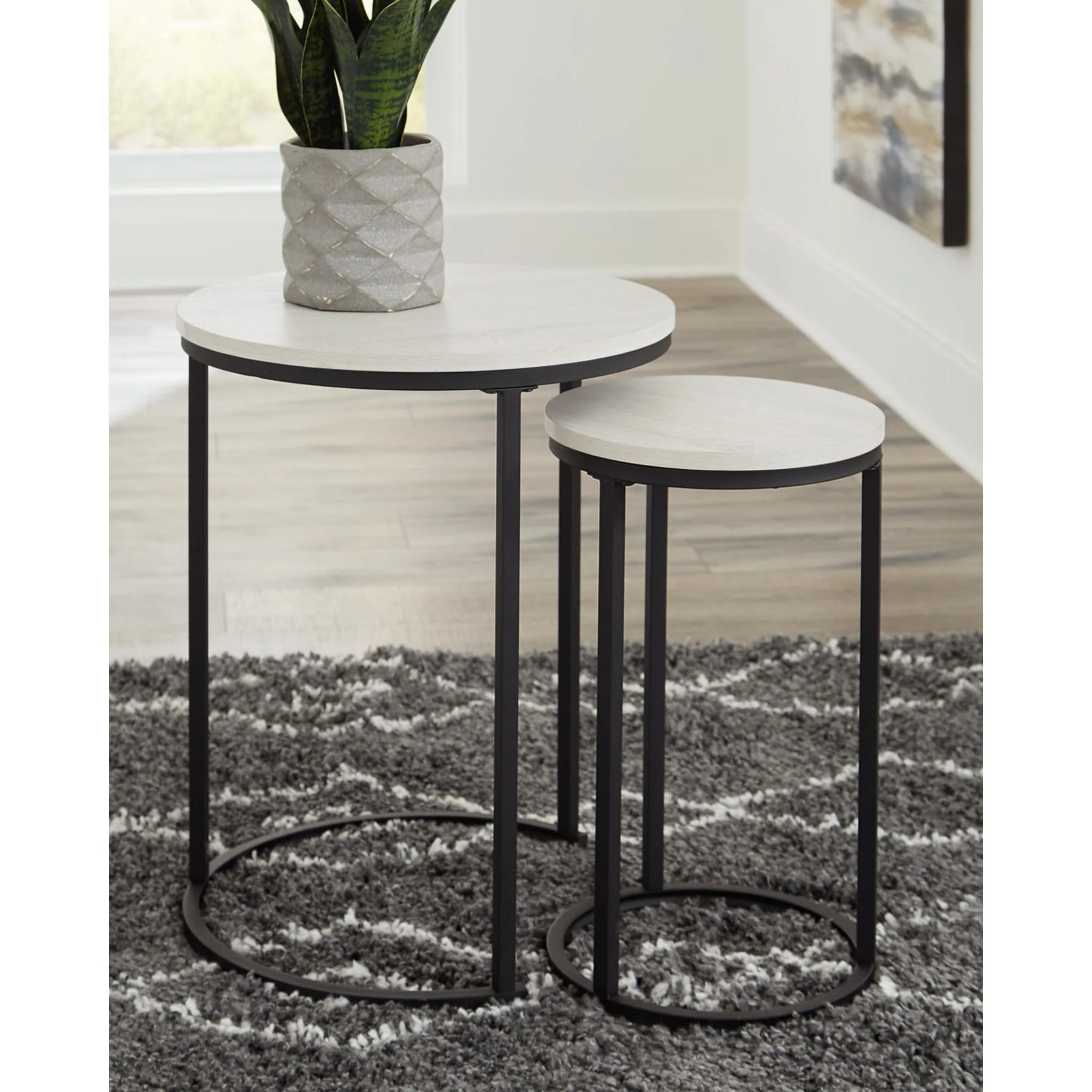 Briarsboro Accent Table (Set of 2) - White/Black - Image 2