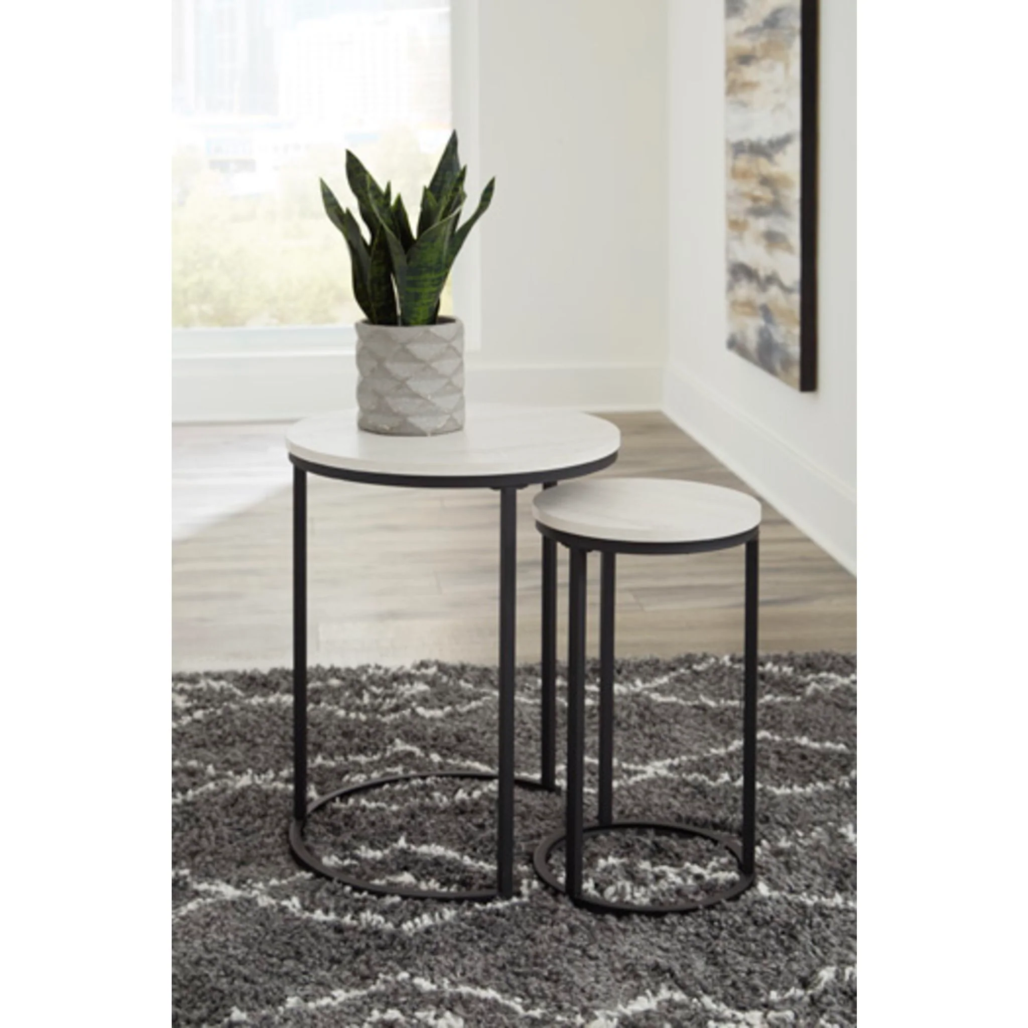 Briarsboro Accent Table (Set of 2) - White/Black - Image 3