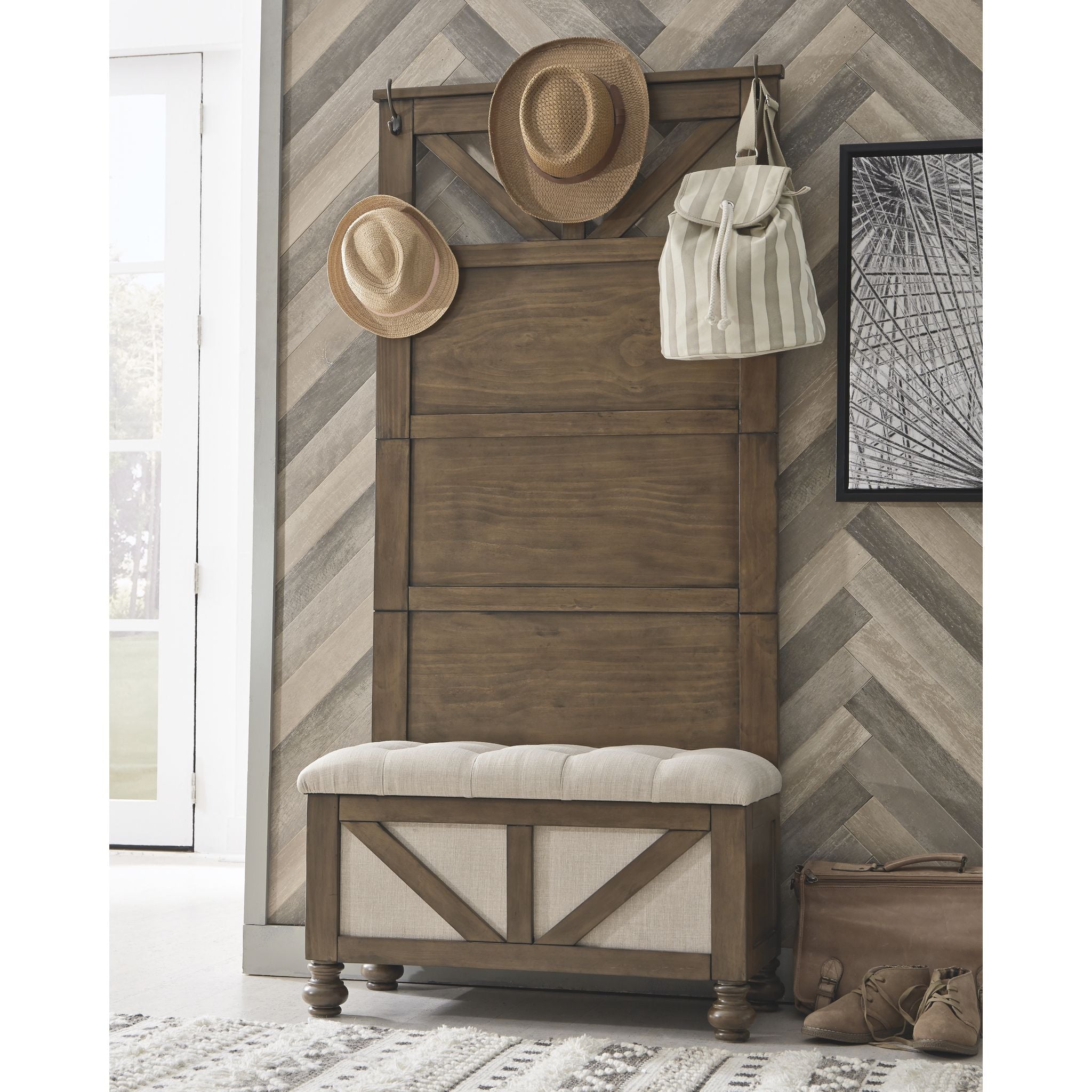Brickwell Storage Bench - Brown - Image 2