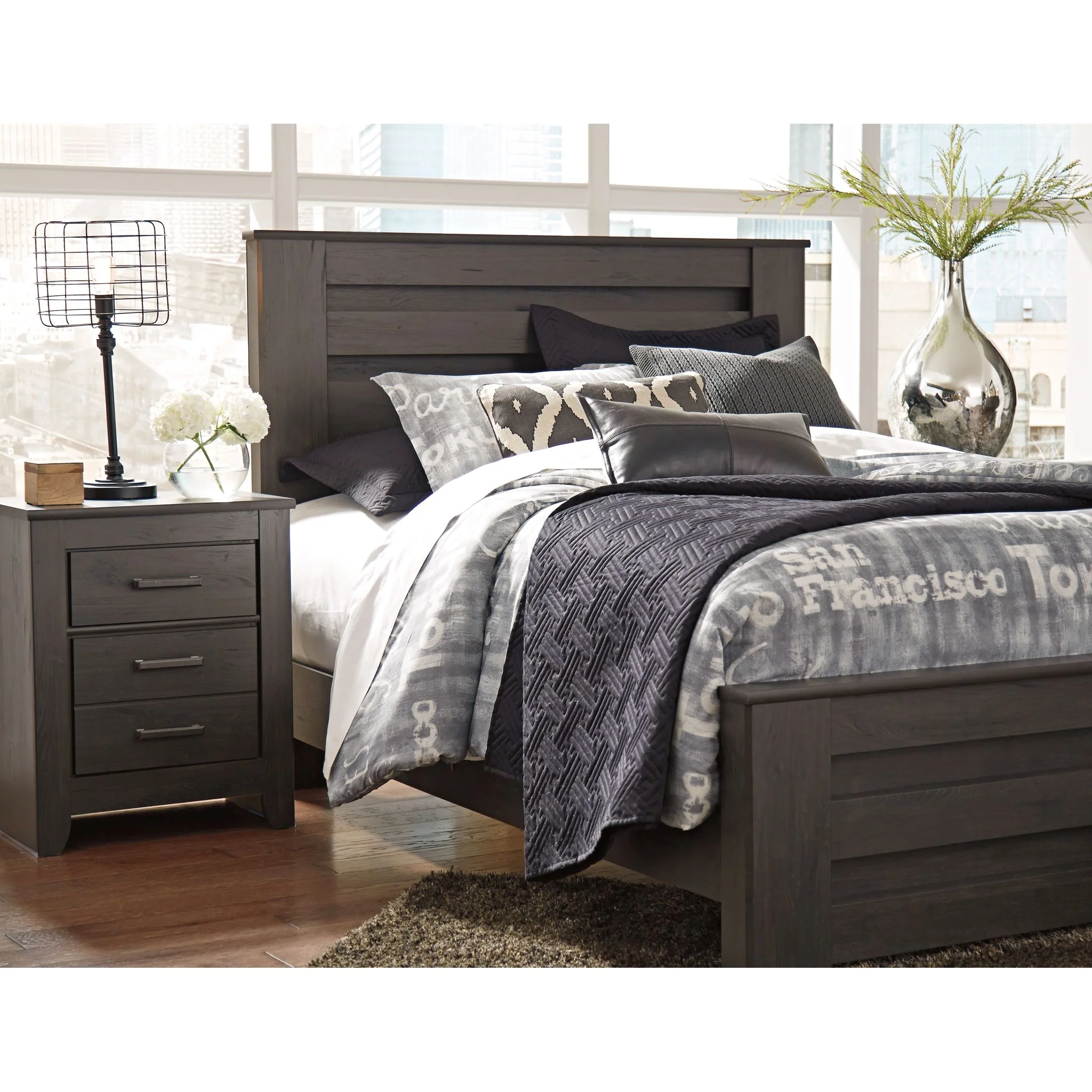Brinxton Panel Bed - Charcoal - Image 3