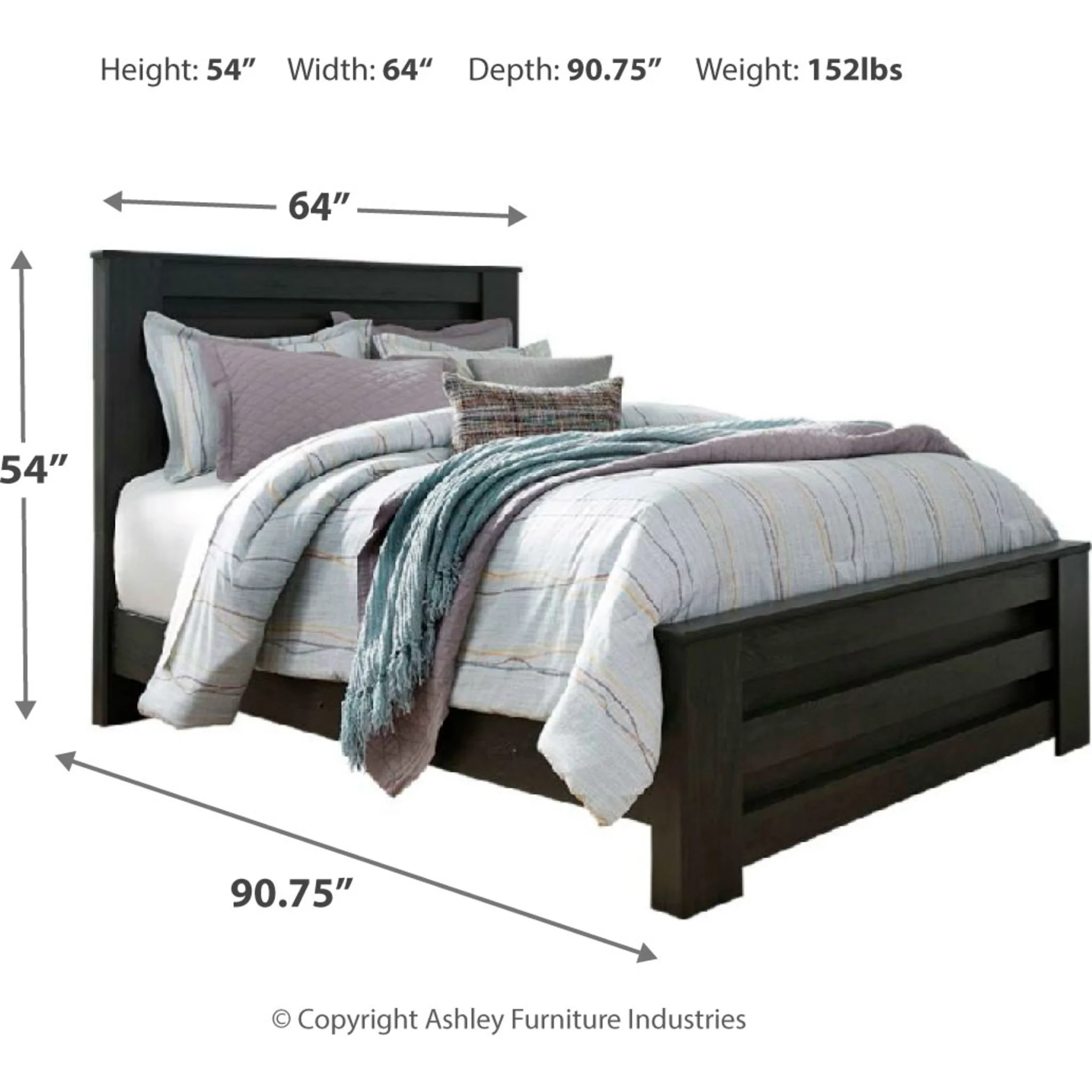 Brinxton Panel Bed - Charcoal - Image 4