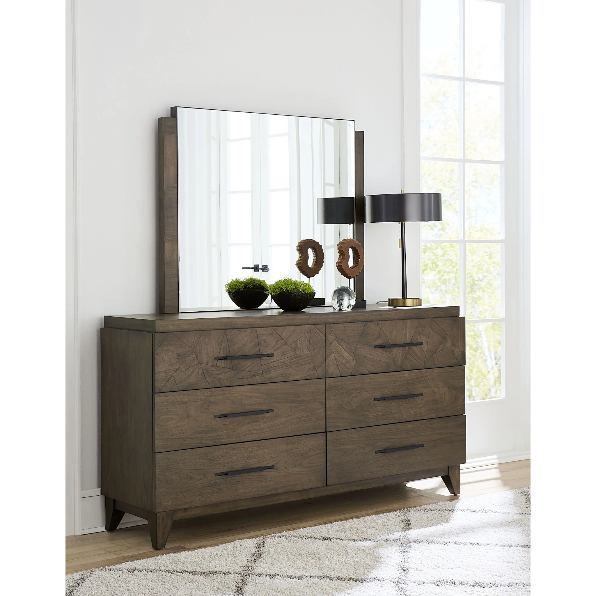 Broderick Dresser and Mirror - Wild Oats Brown - Image 2