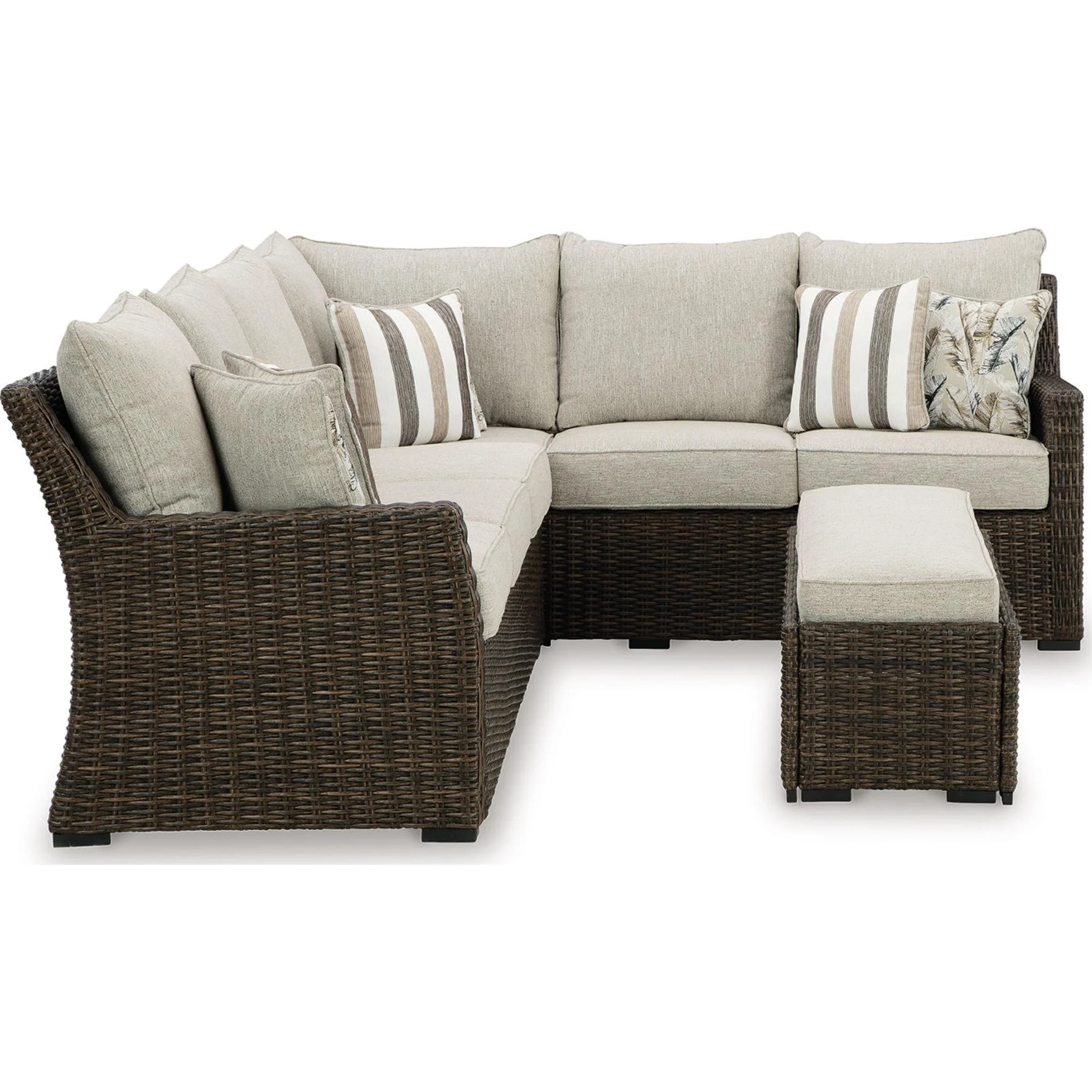 Brook Ranch 2 Piece Outdoor Sectional with Bench - Brown - Image 35
