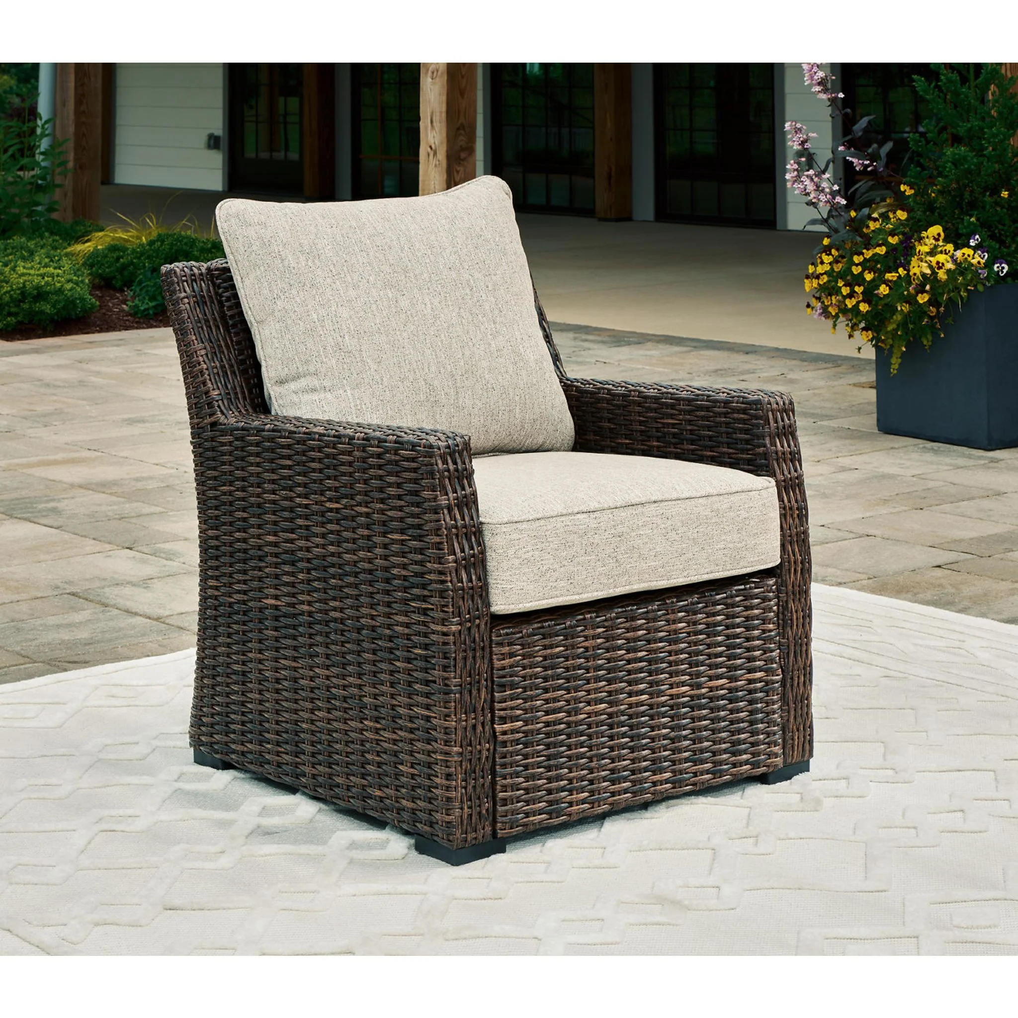 Brook Ranch Outdoor Lounge Chair with Cushion - Brown - Image 18