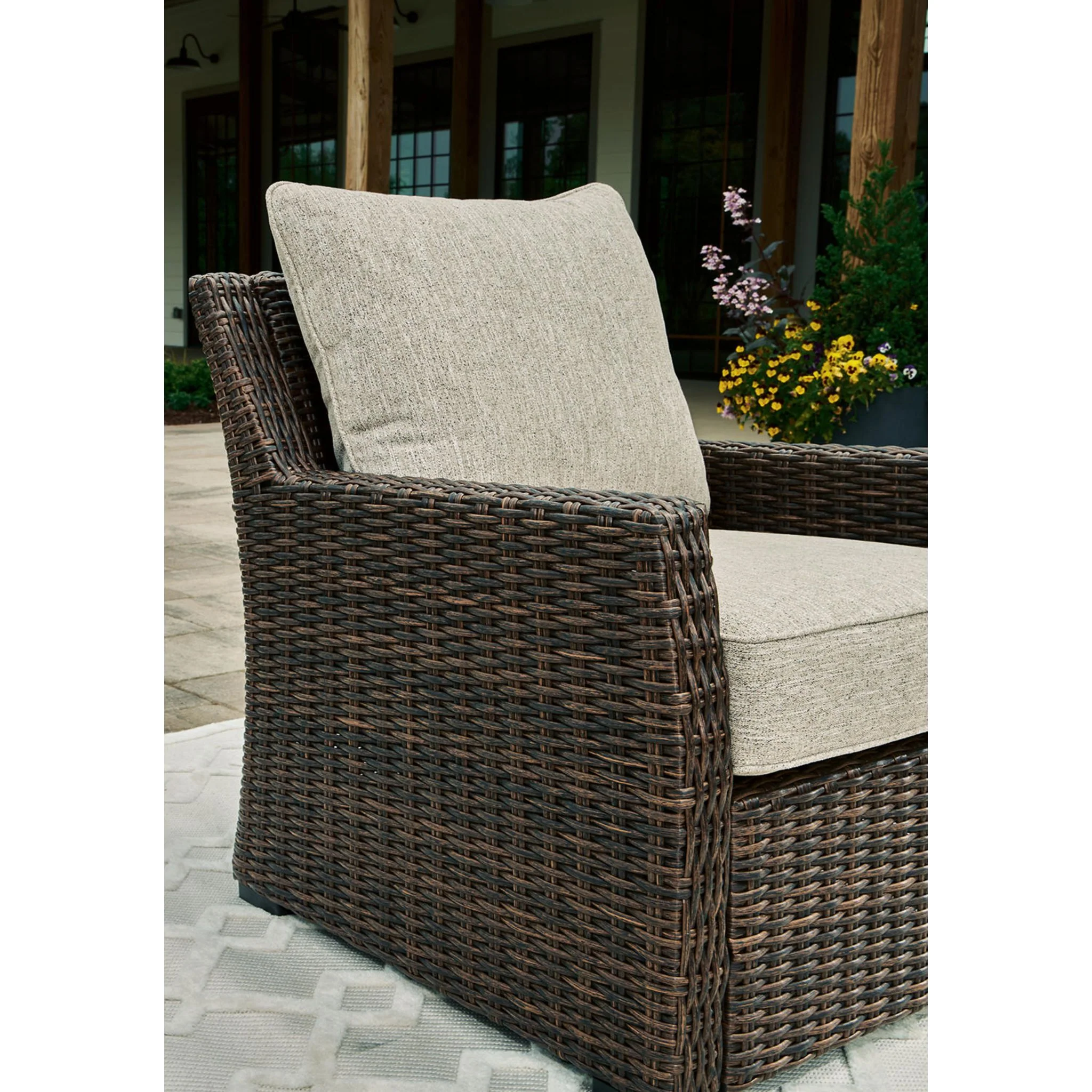Brook Ranch Outdoor Lounge Chair with Cushion - Brown - Image 27