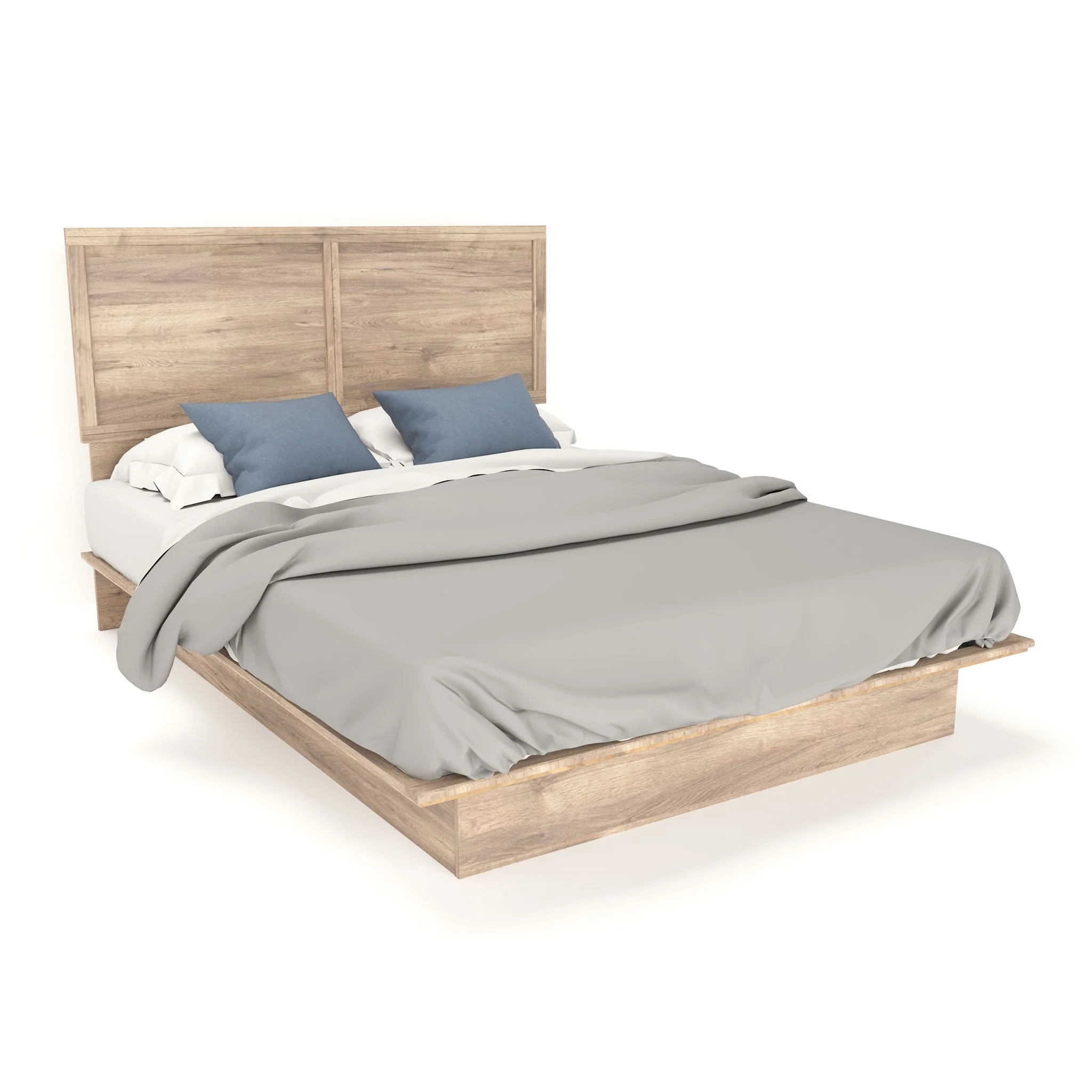 Brooke Queen Platform Bed - Weathered Oak