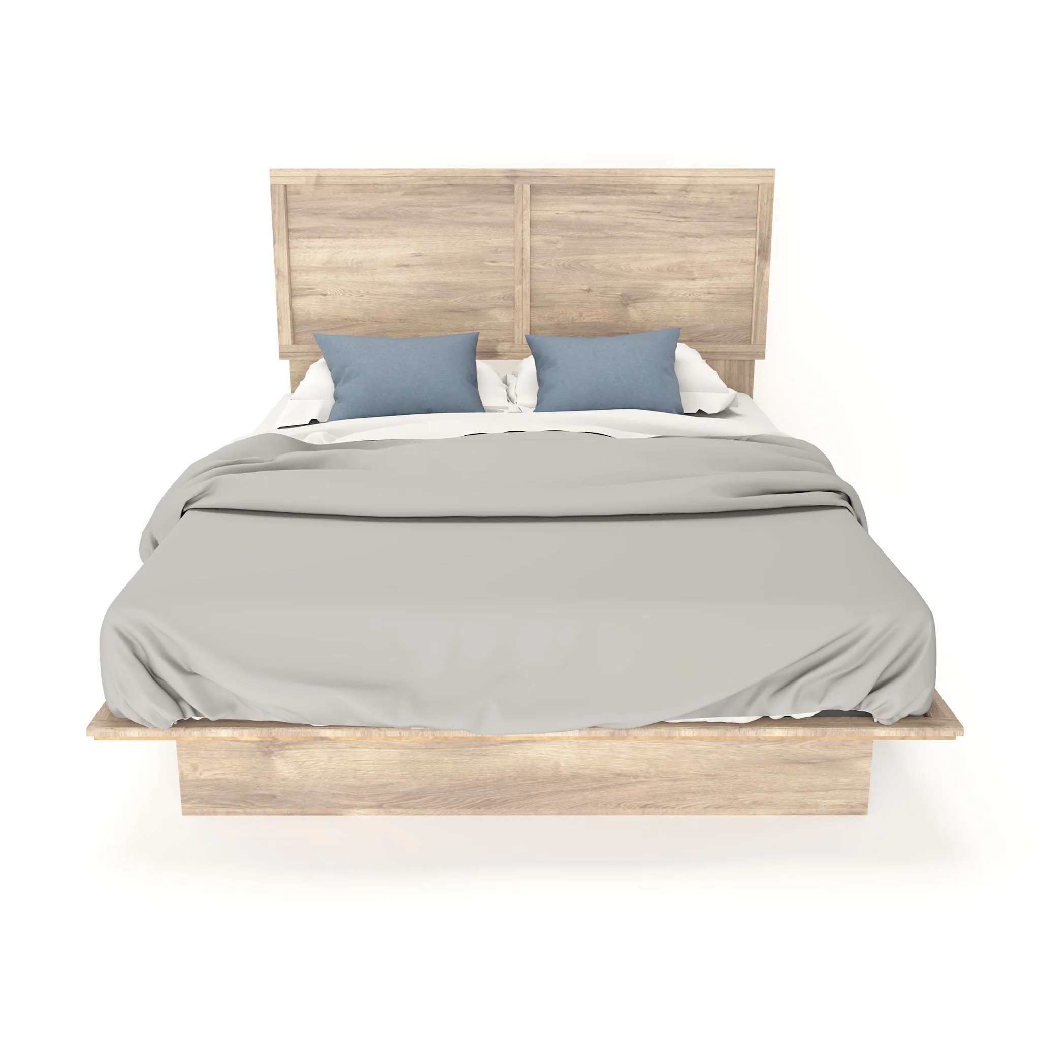 Brooke Queen Platform Bed - Weathered Oak - Image 3