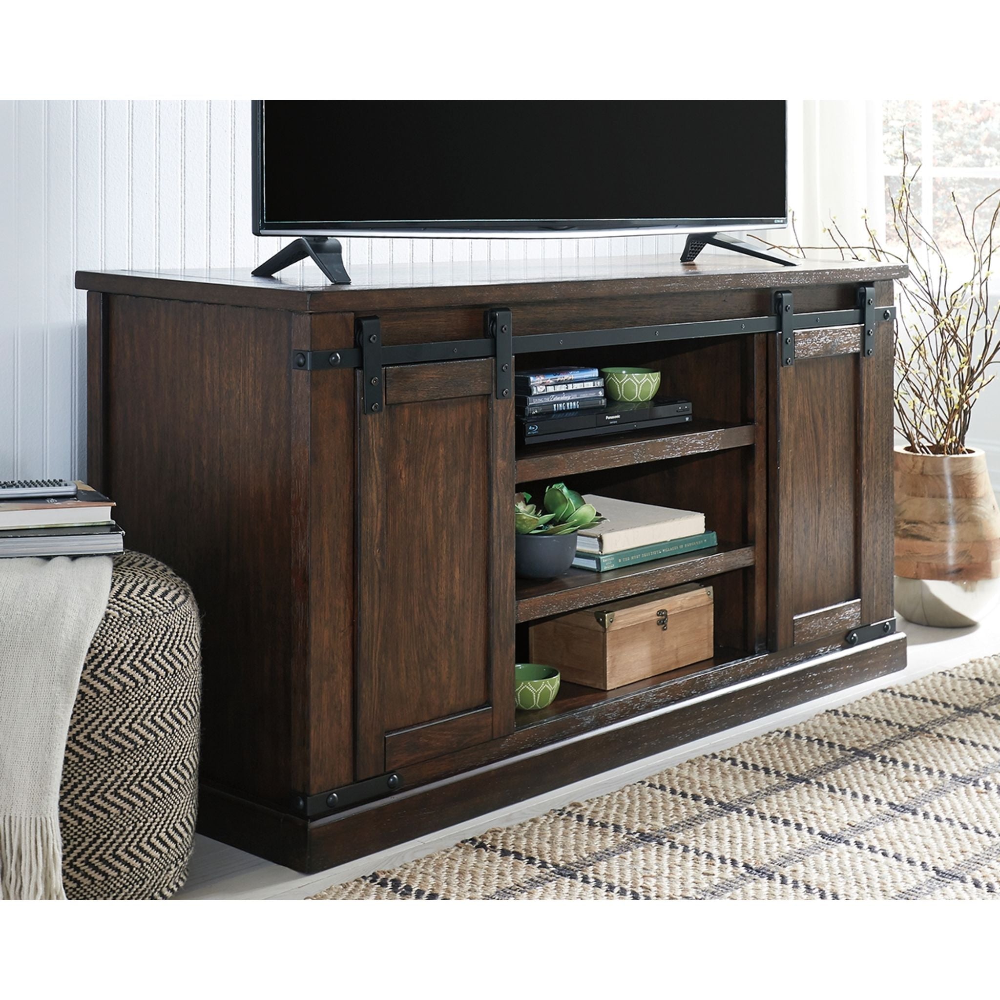 Budmore TV Stand - Rustic Brown - Image 2