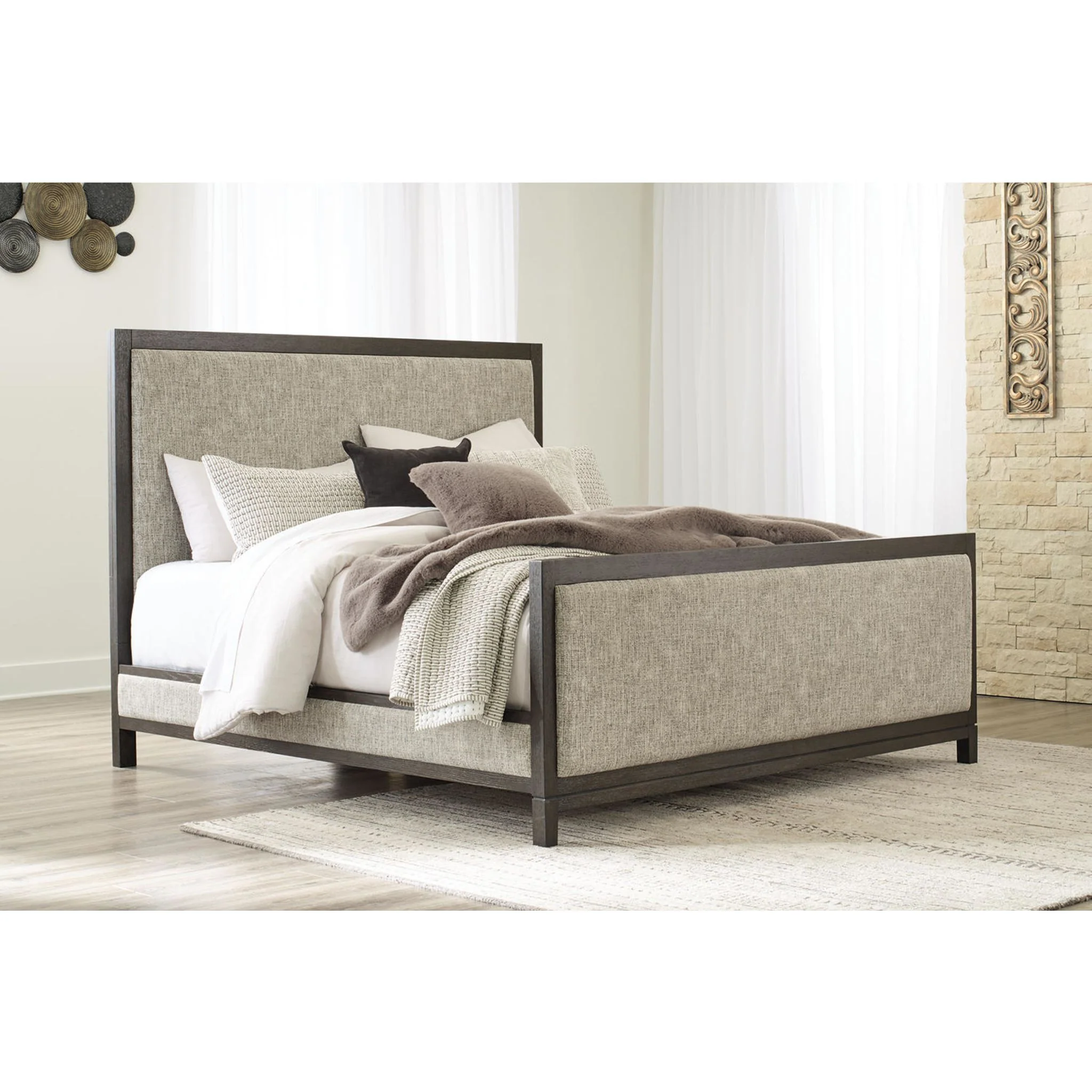 Burkhaus 5 Piece Queen Panel Bedroom - Brown - Image 10