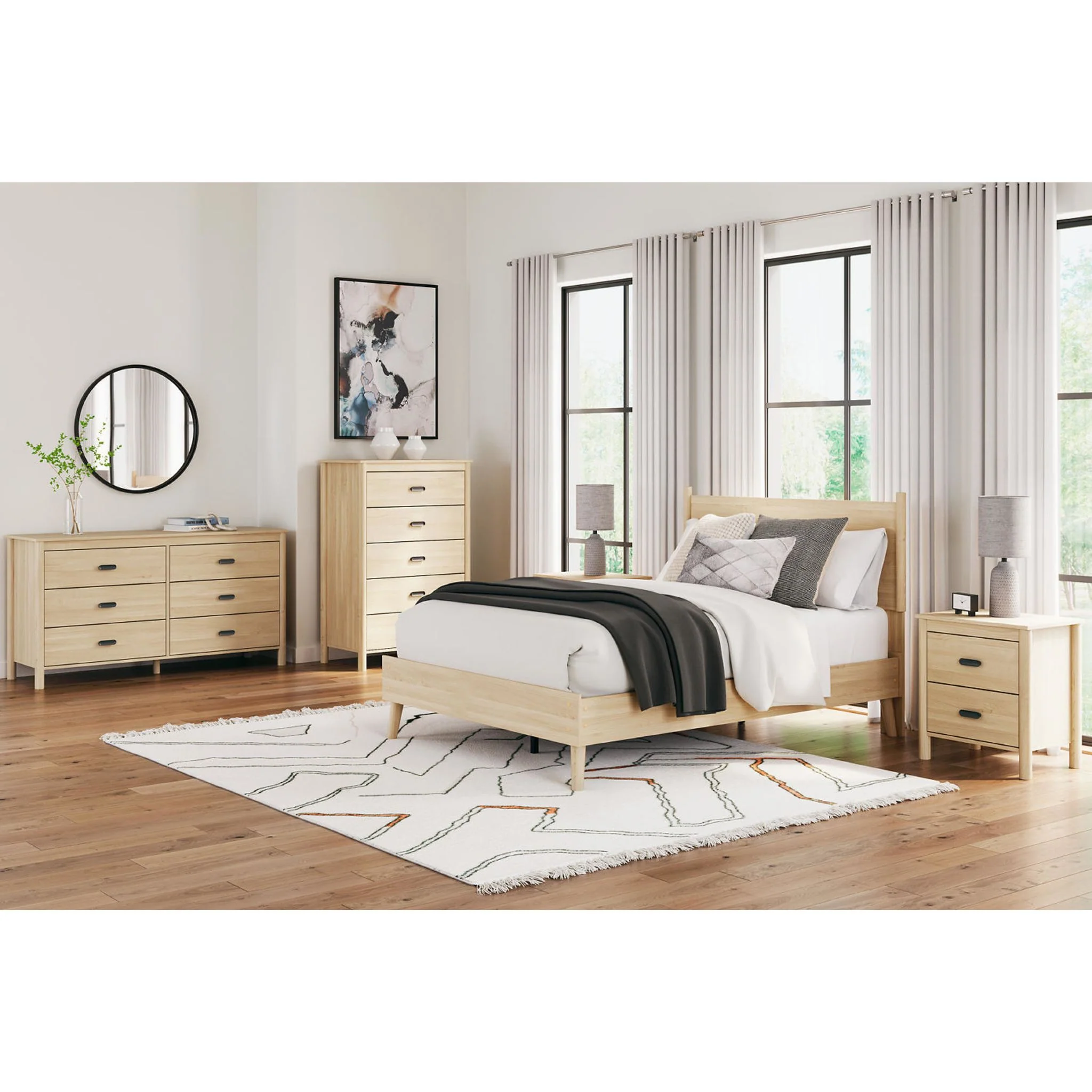 Cabinella Full Platform Bed - Tan - Image 7