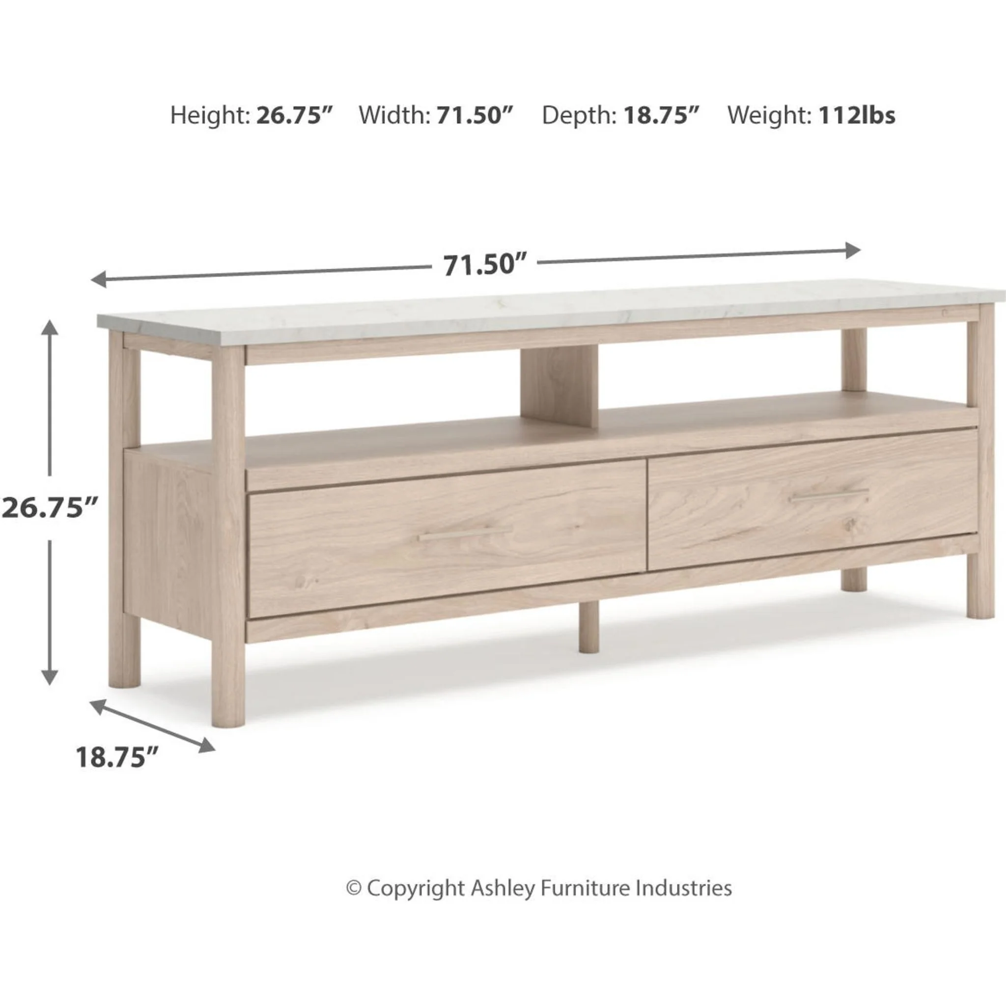 Cadmori TV Stand - Two-tone - Image 3