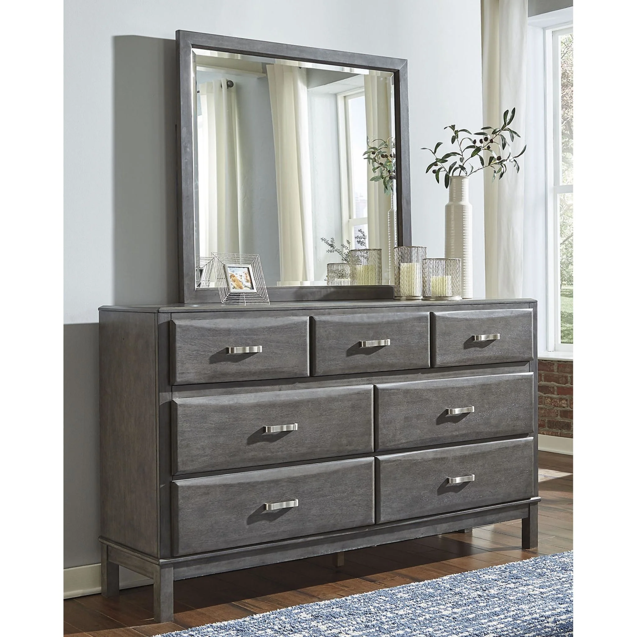 Caitbrook Dresser and Mirror - Gray - Image 8