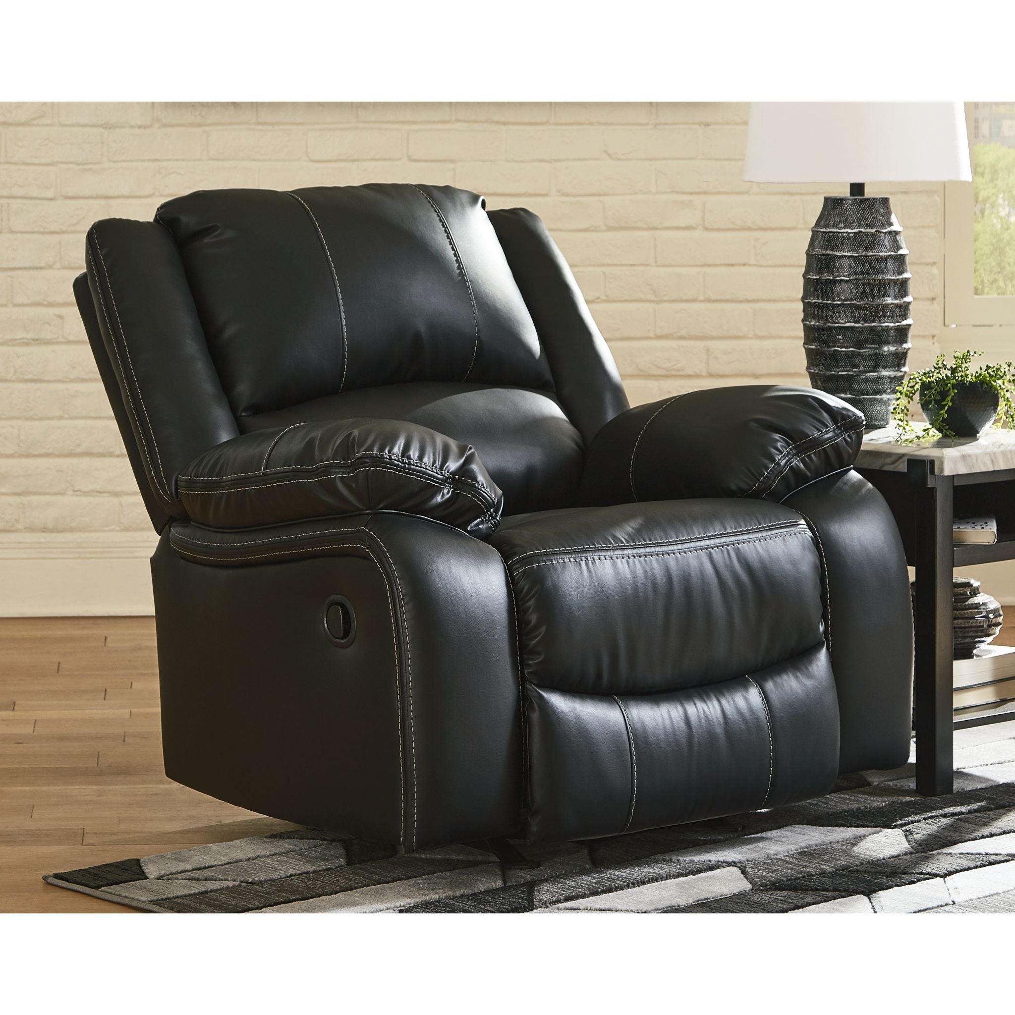 Calderwell Rocker Recliner - Black - Image 2