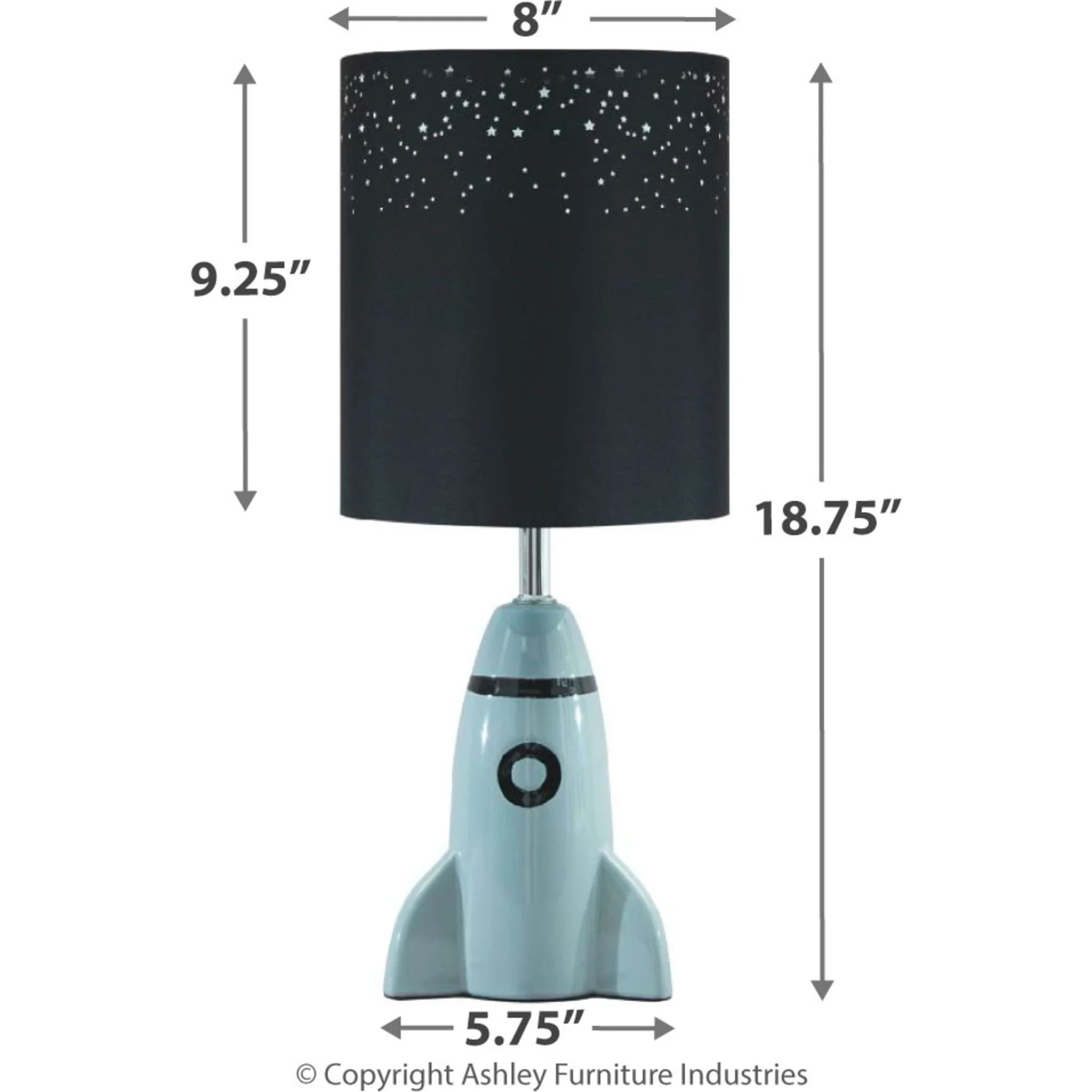 Cale Table Lamp - Gray/Black 18.75" - Image 5