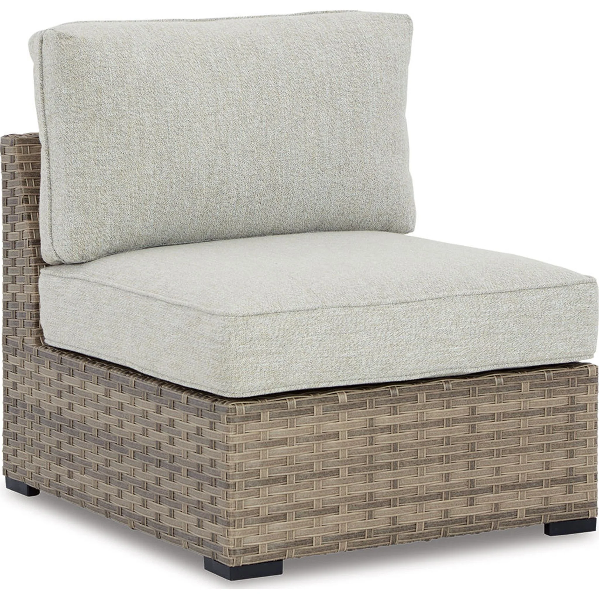 Calworth Outdoor Armless Chair with Cushion (set of 2) - Beige - Image 10