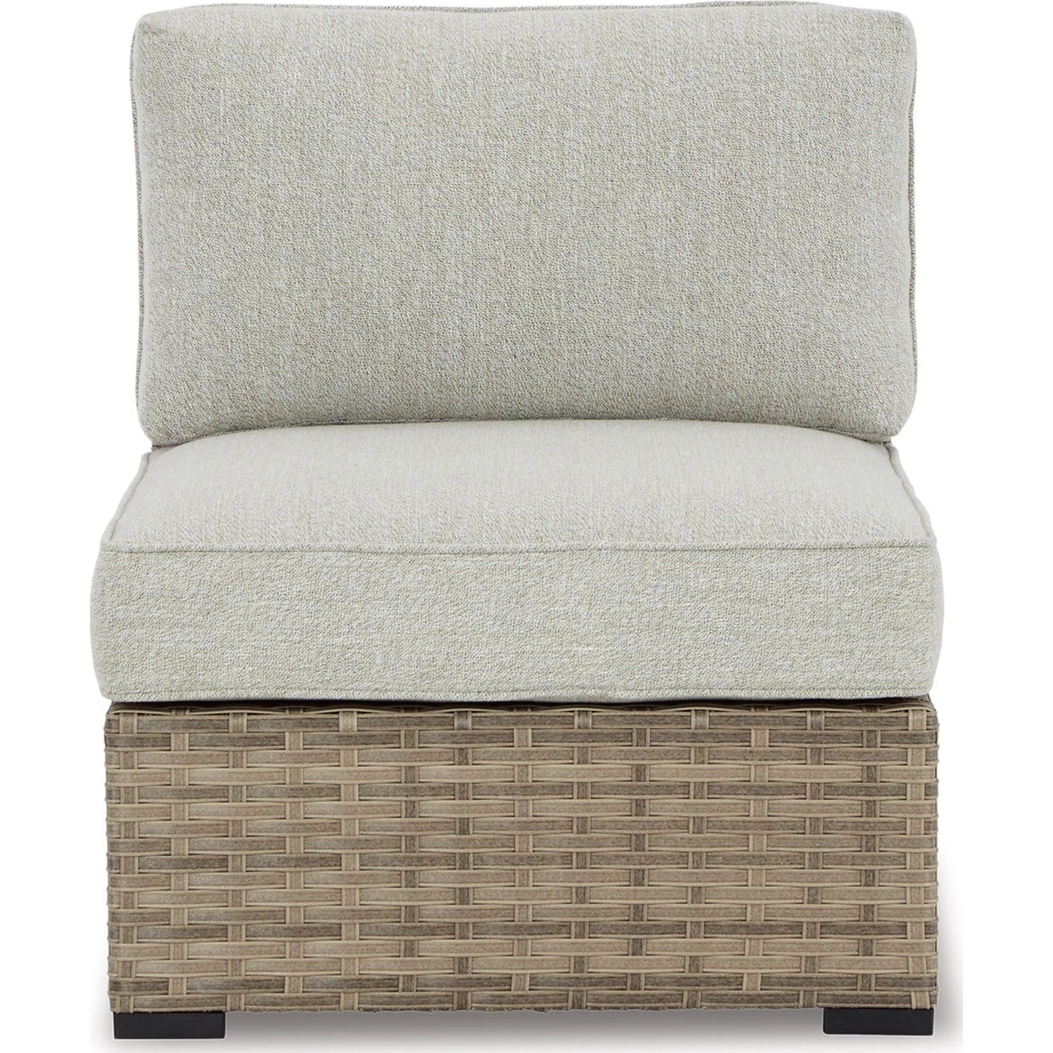 Calworth Outdoor Armless Chair with Cushion (set of 2) - Beige - Image 12