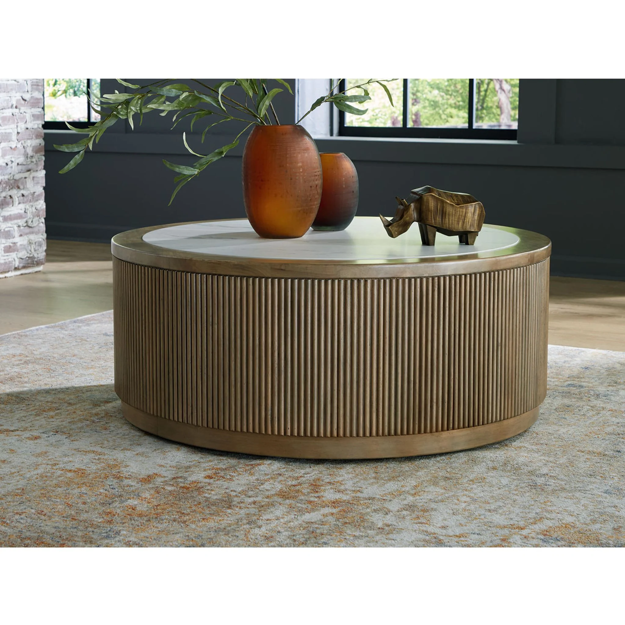Camdill Coffee Table - Light Brown/White - Image 4
