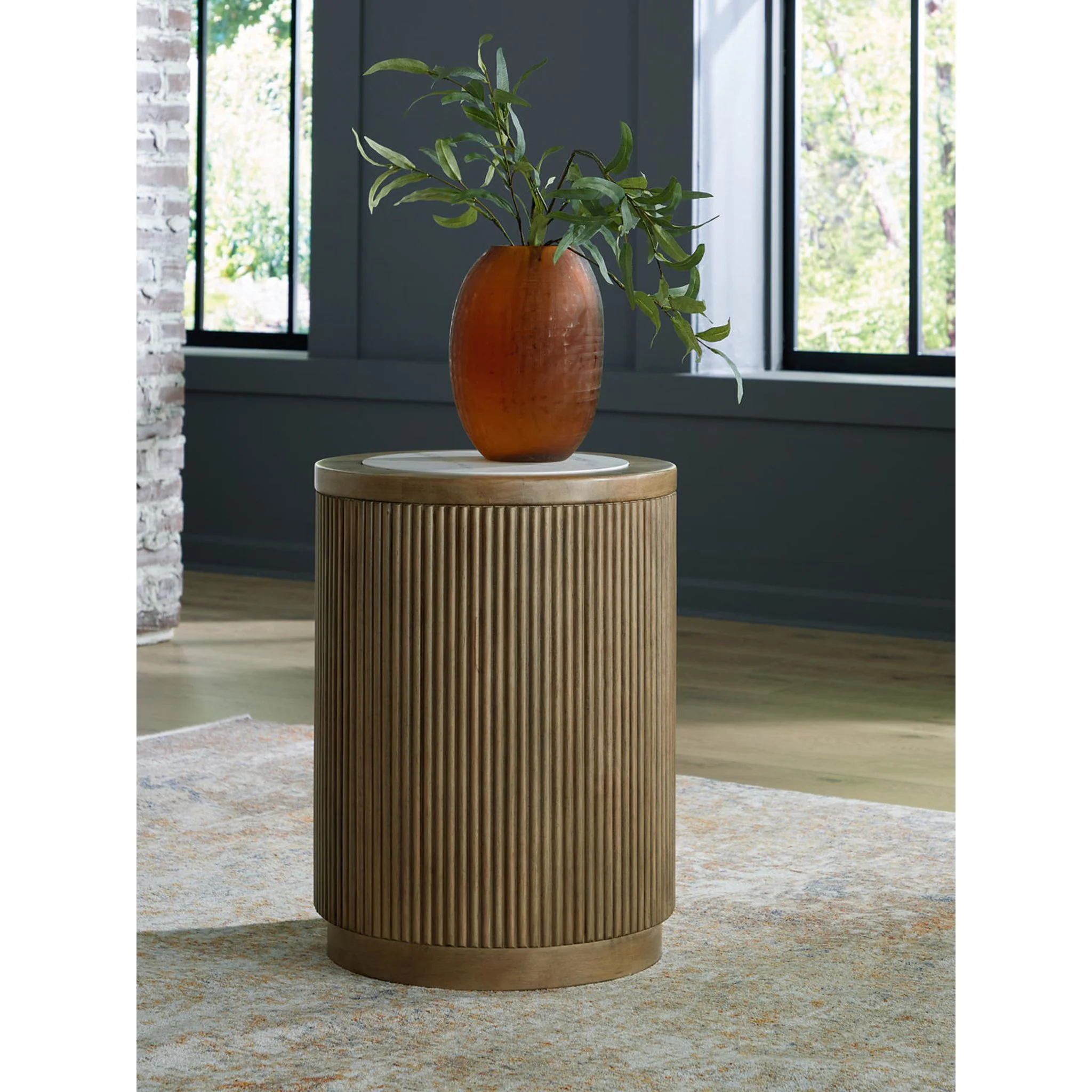 Camdill End Table - Light Brown/White - Image 4