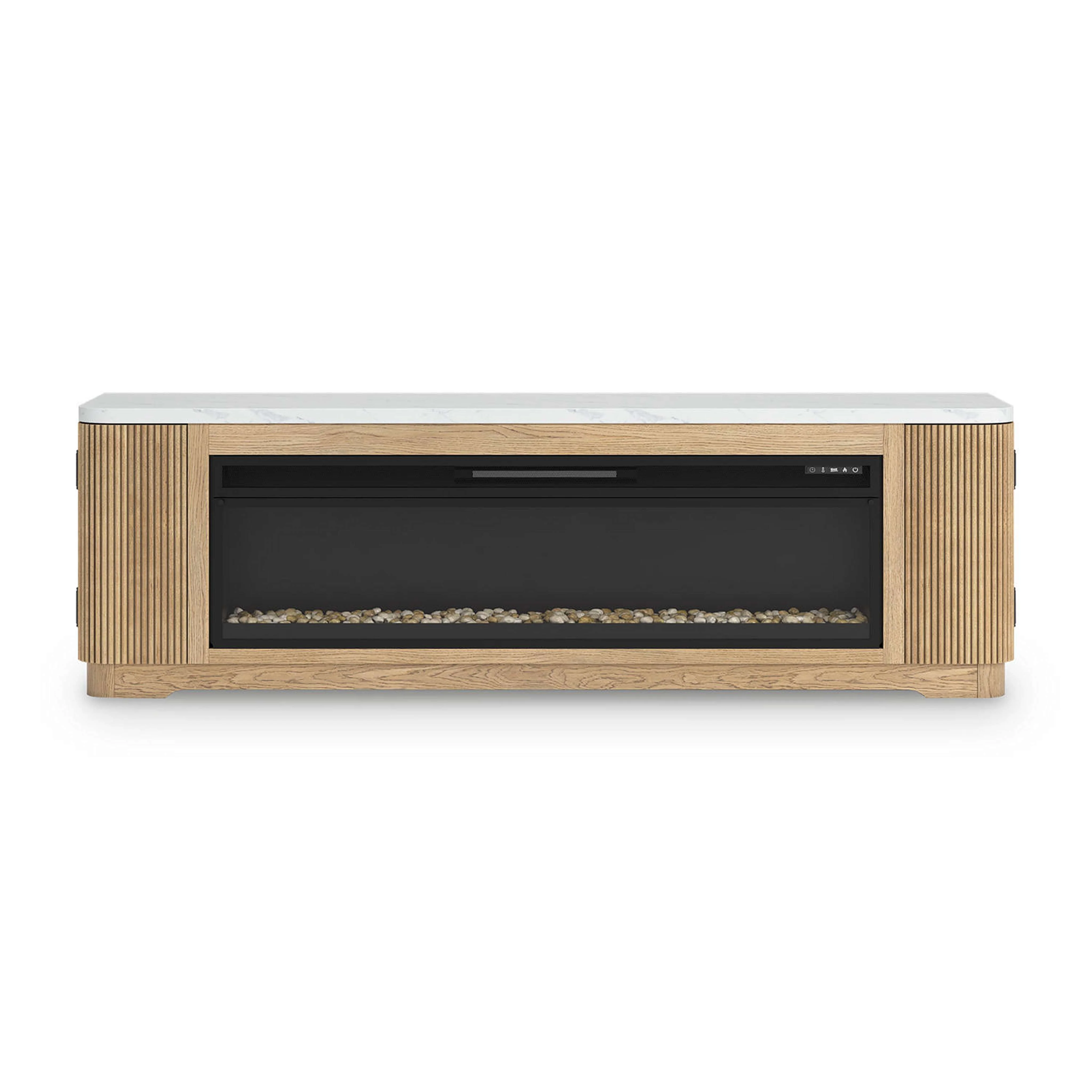 Camdill TV Stand with Fireplace - Light Brown - Image 10