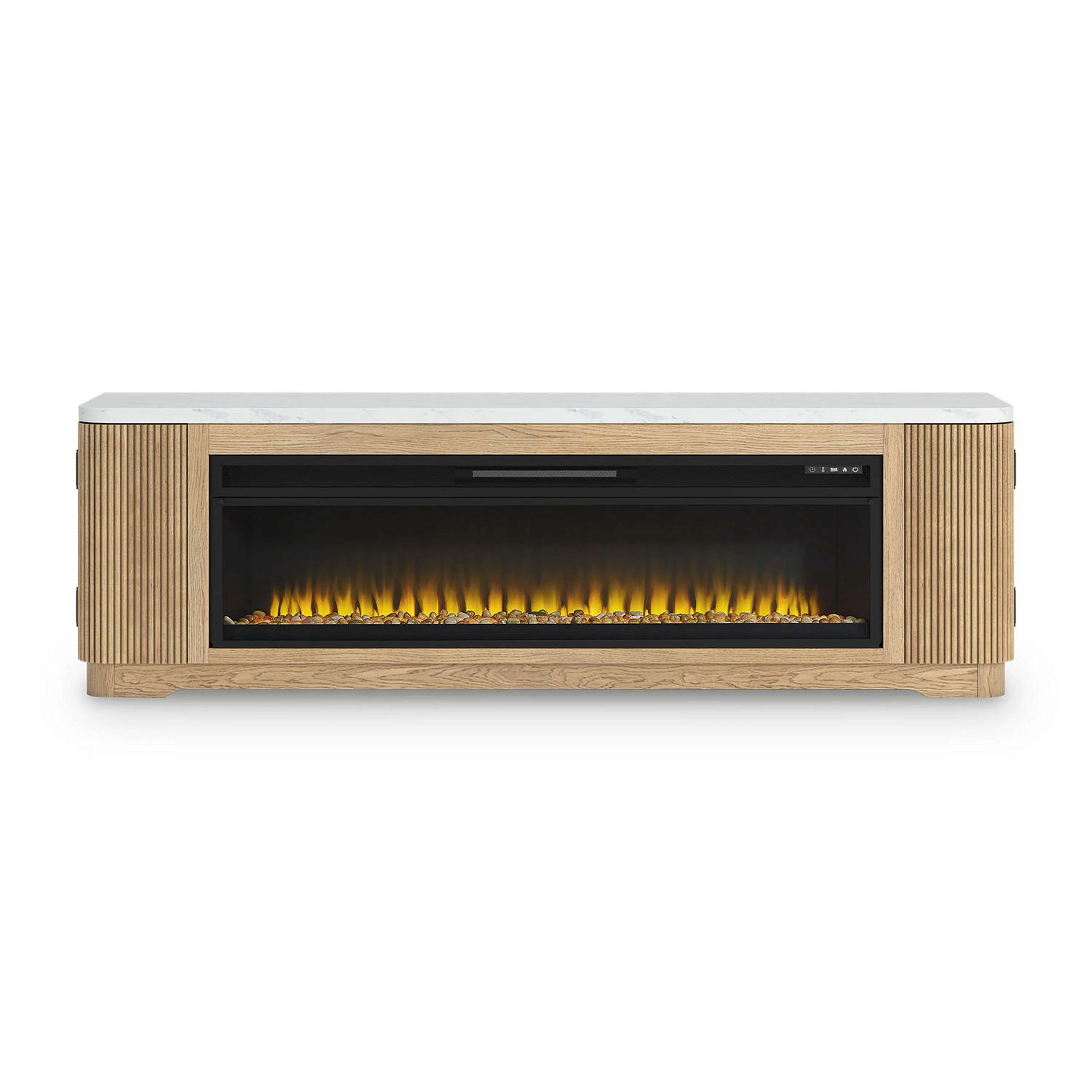 Camdill TV Stand with Fireplace - Light Brown - Image 11