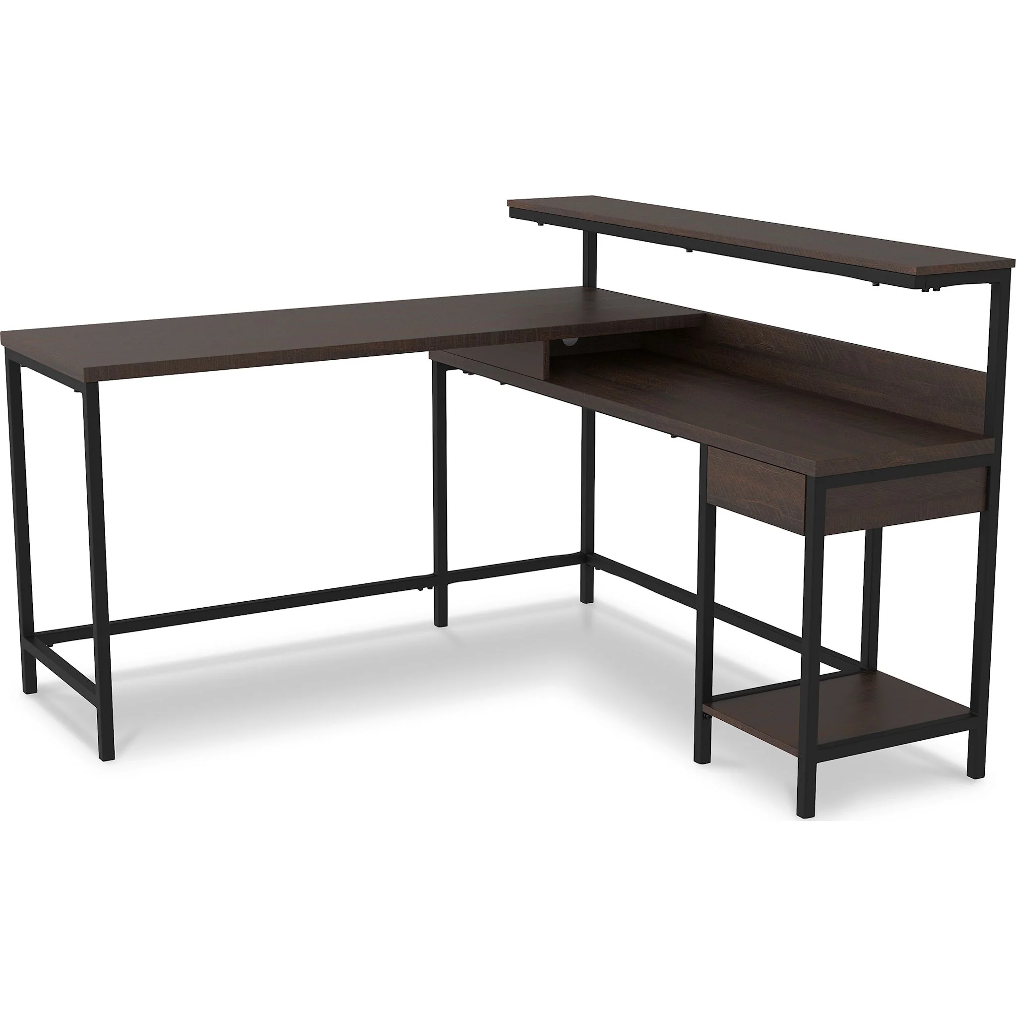 Camiburg L-Desk - Warm Brown