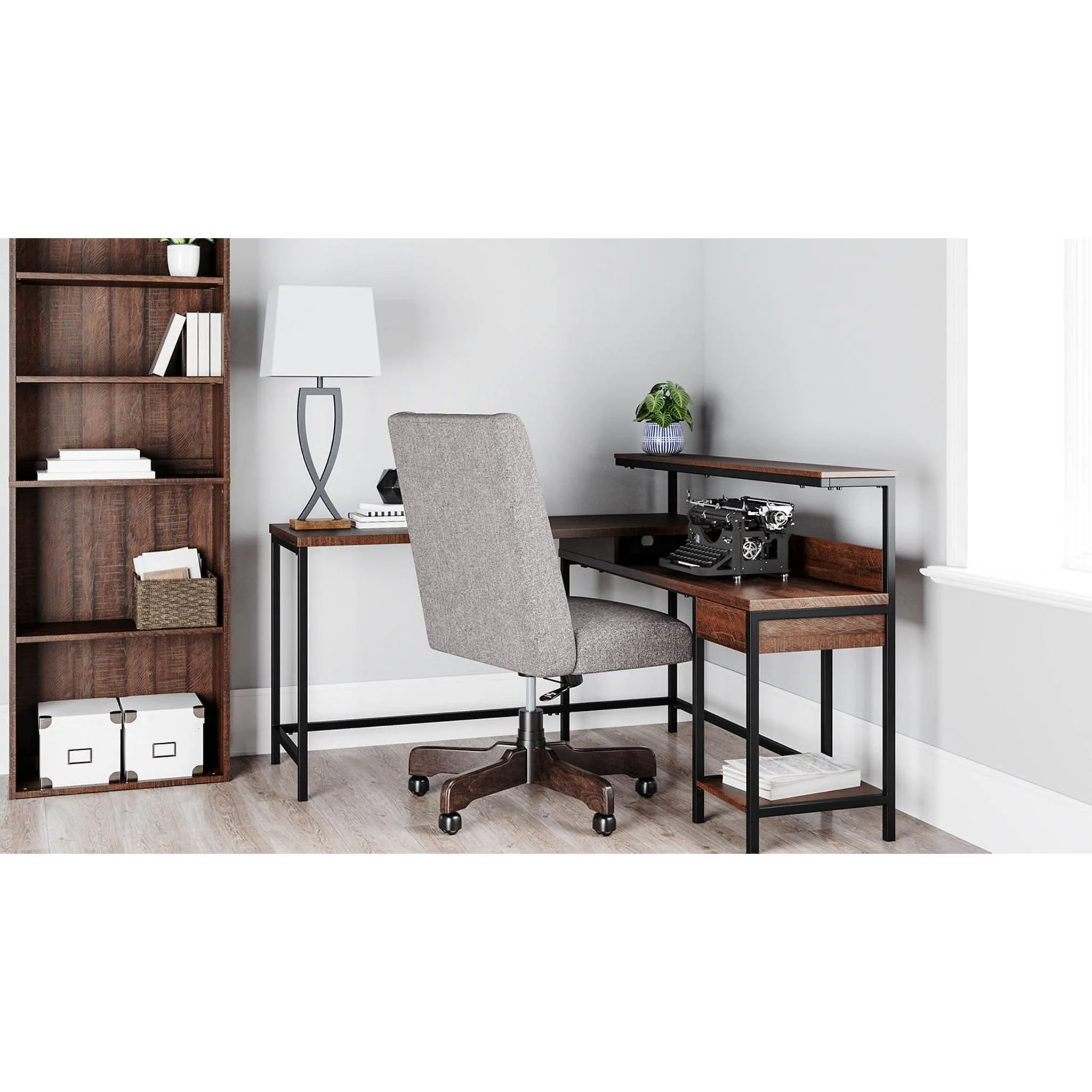 Camiburg L-Desk - Warm Brown - Image 9