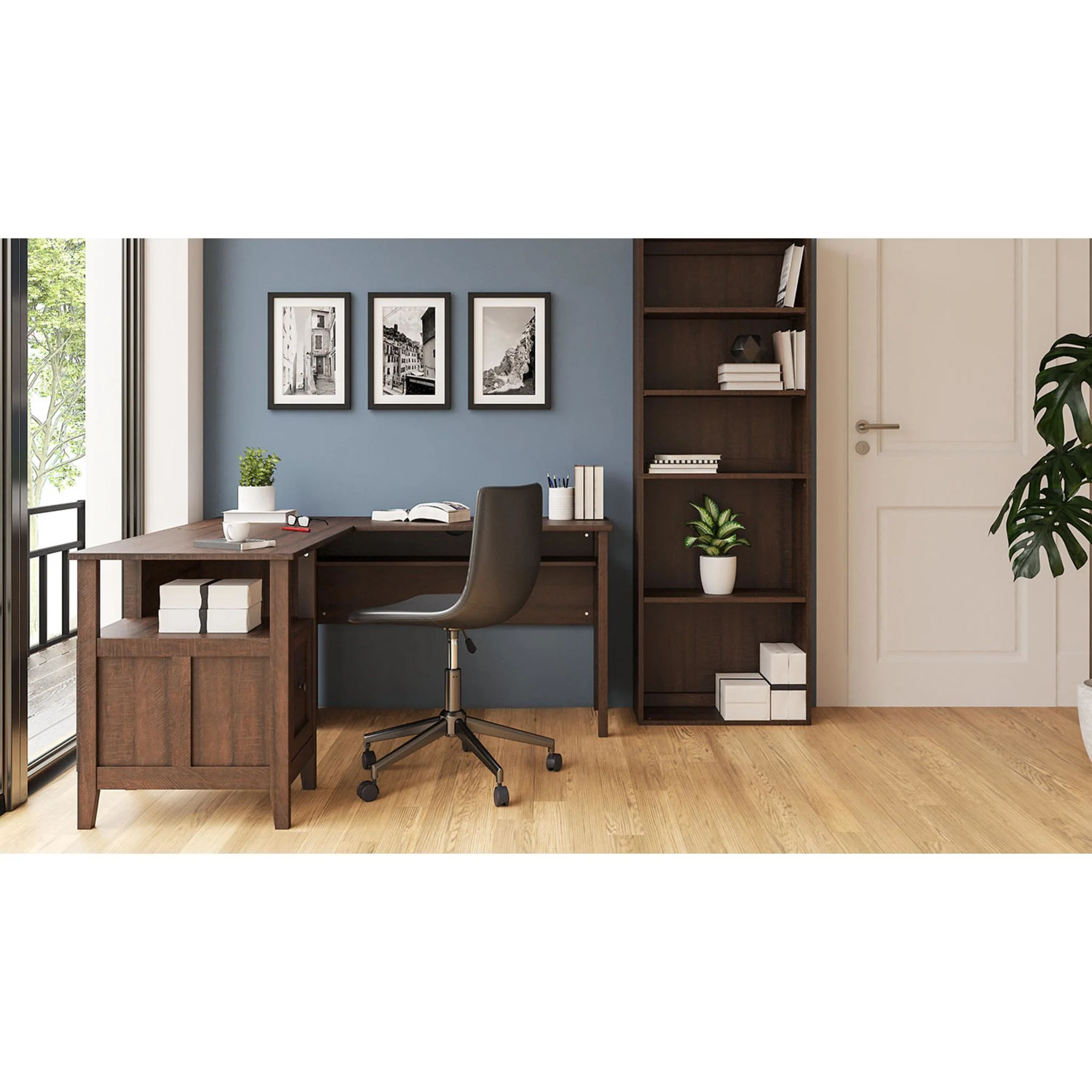 Camiburg L-Desk - Warm Brown - Image 12
