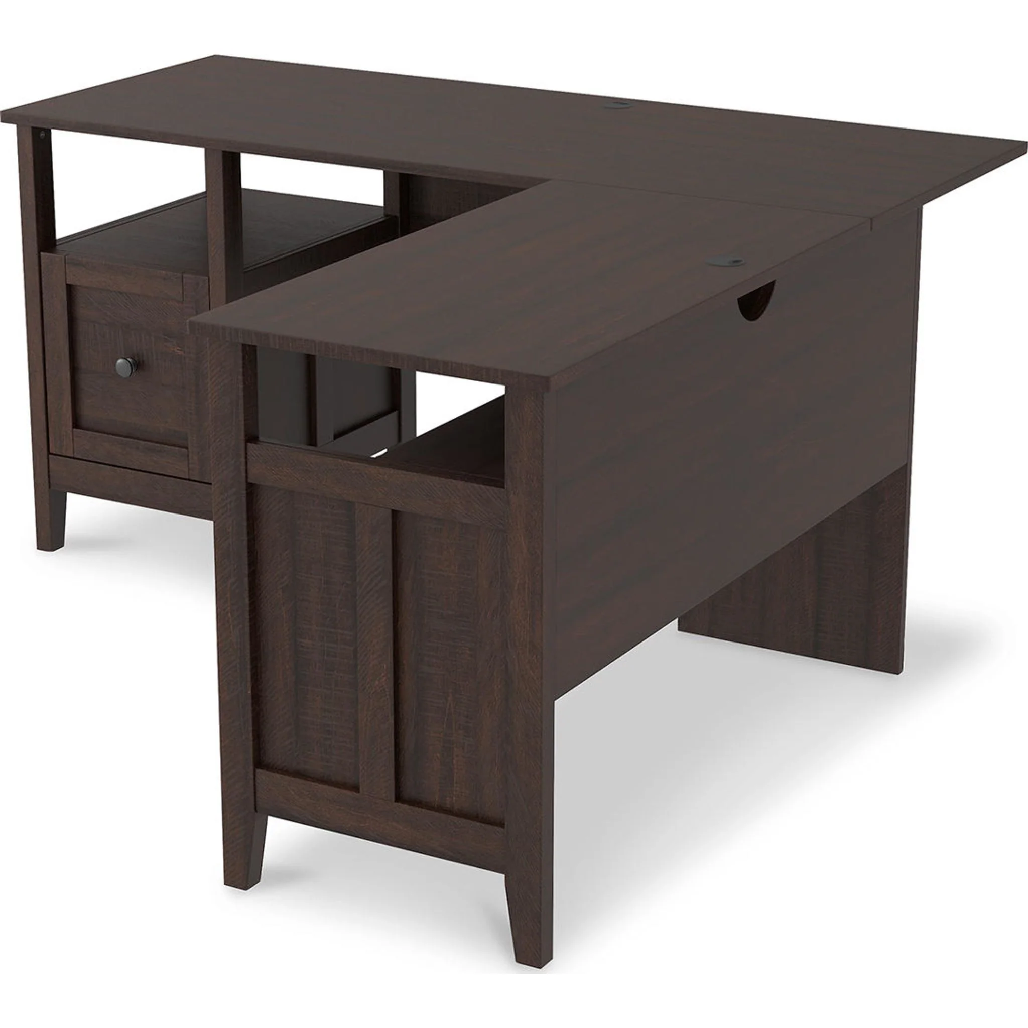 Camiburg L-Desk - Warm Brown - Image 13