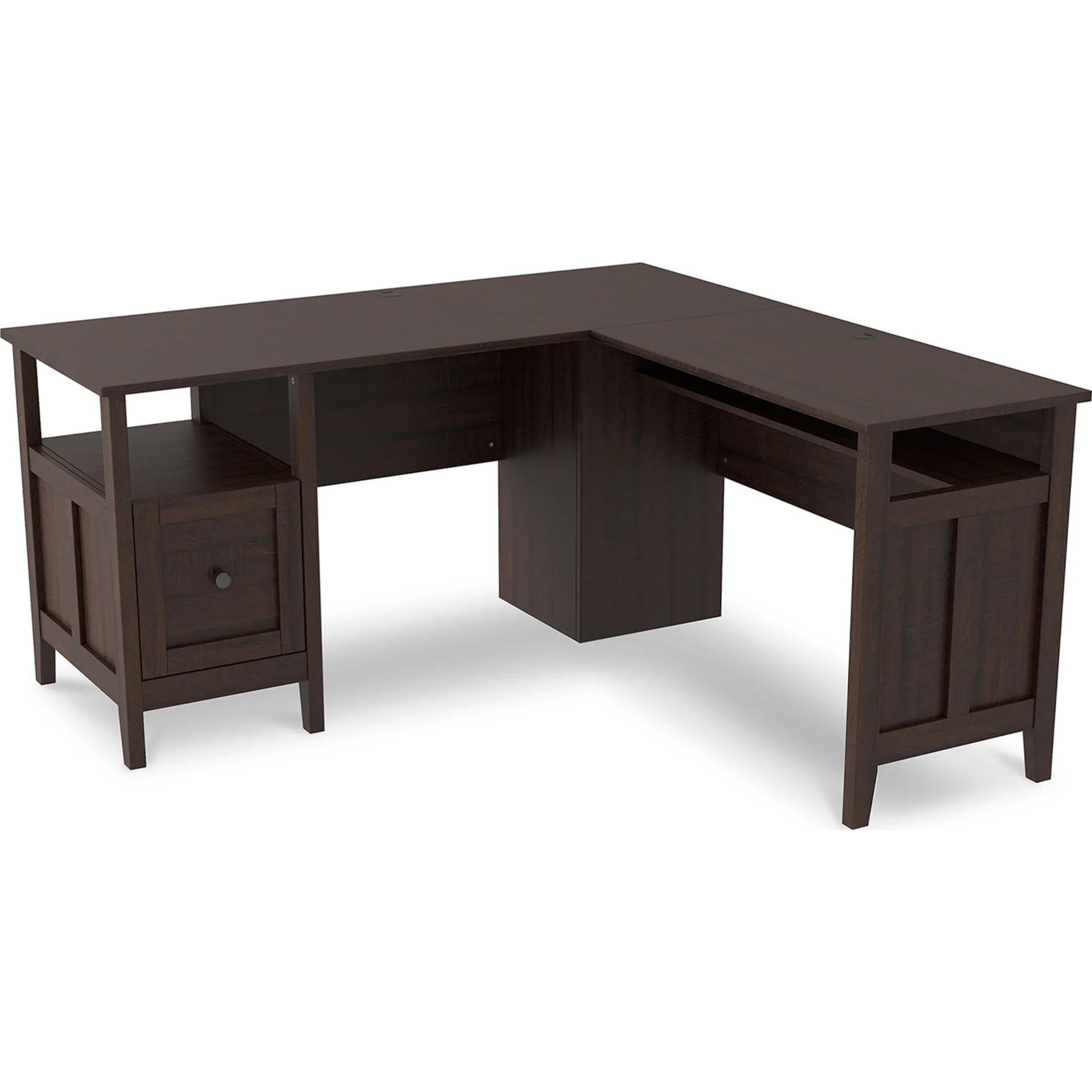 Camiburg L-Desk - Warm Brown - Image 14