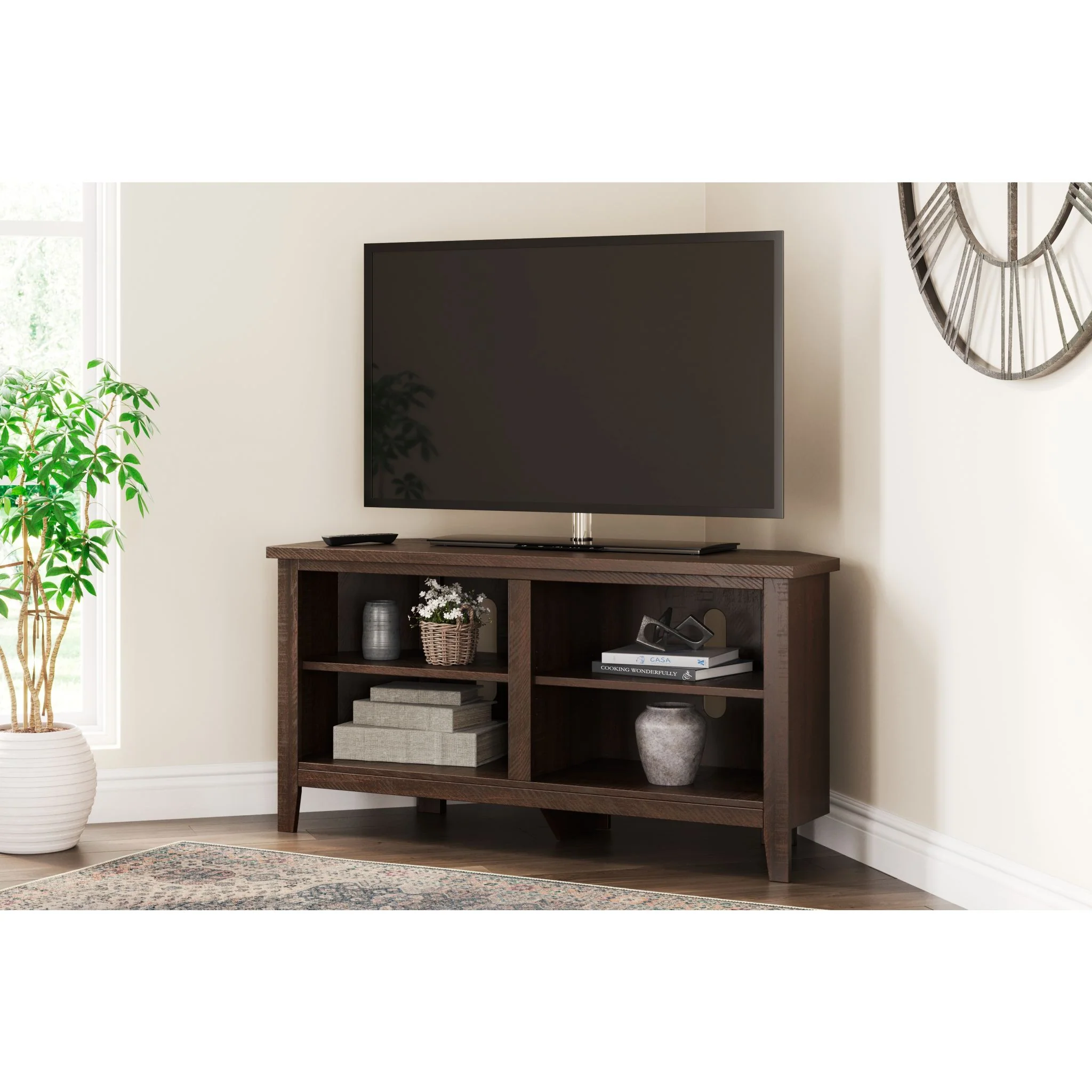 Camiburg TV Stand - Warm Brown - Image 2