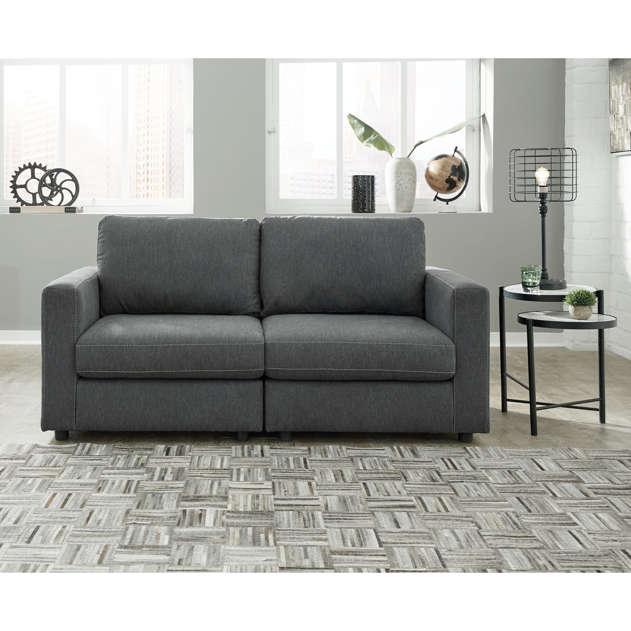 Candela 2 Piece Loveseat - Charcoal - Image 2