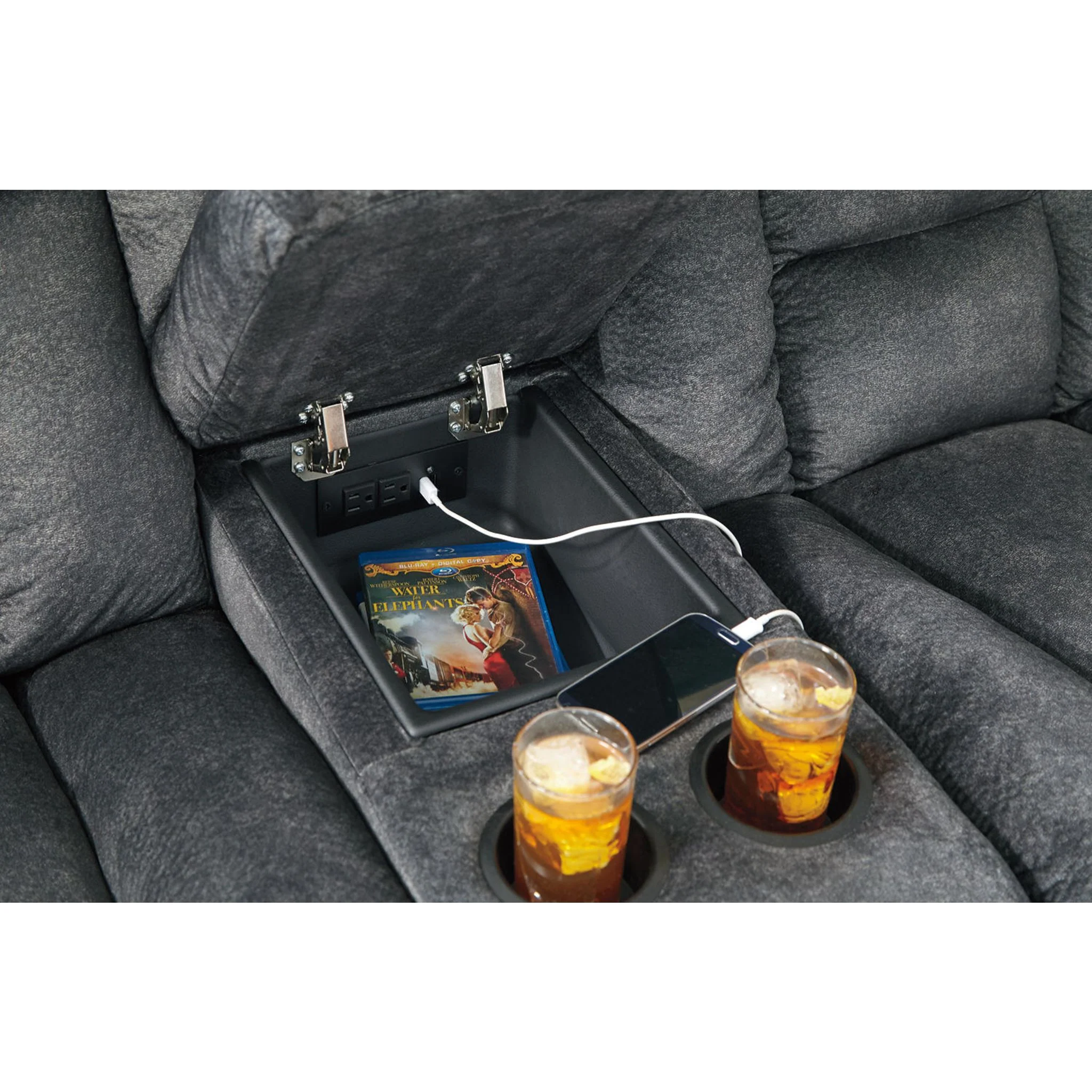 Capehorn Reclining Loveseat with Console - Granite - Image 12