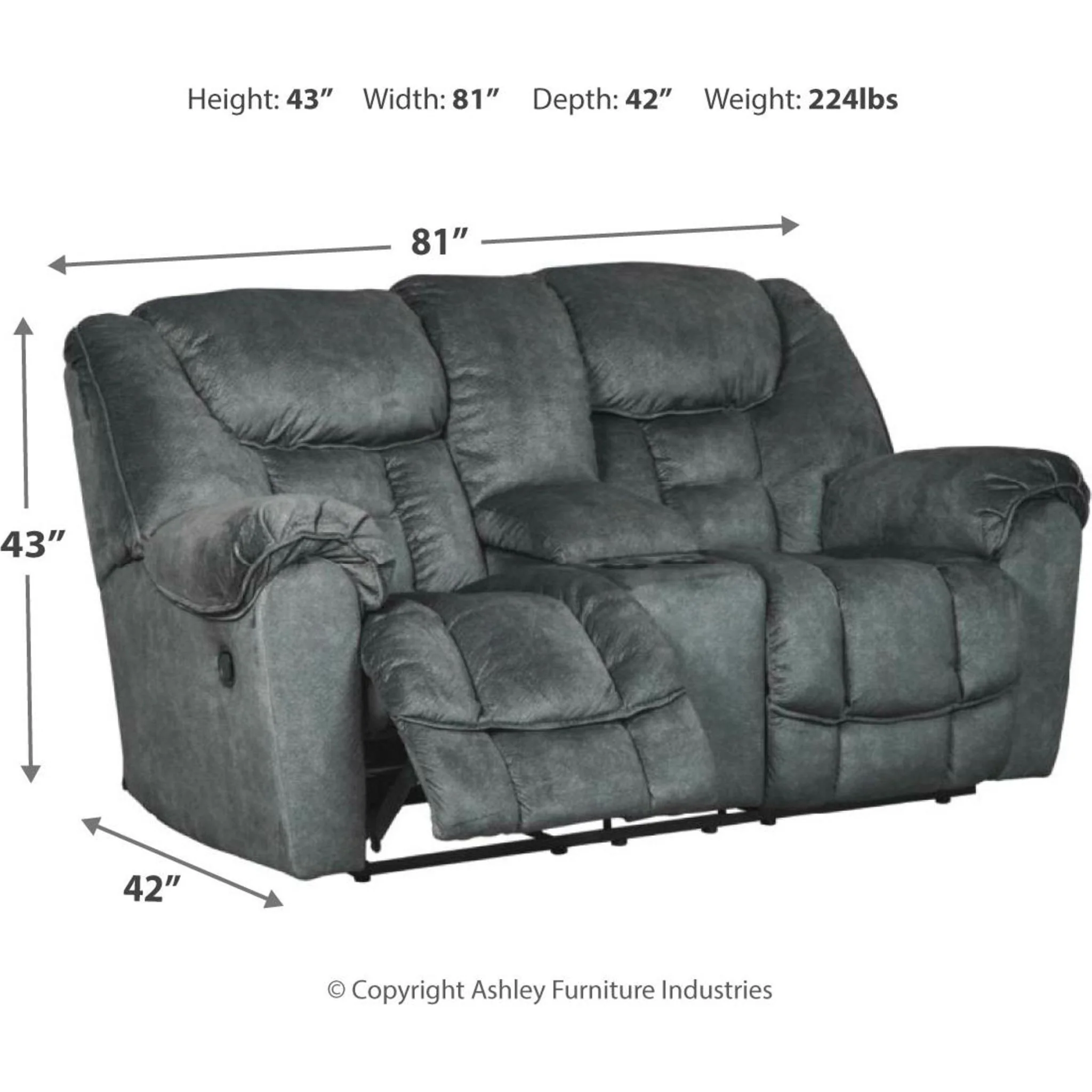 Capehorn Reclining Loveseat with Console - Granite - Image 14