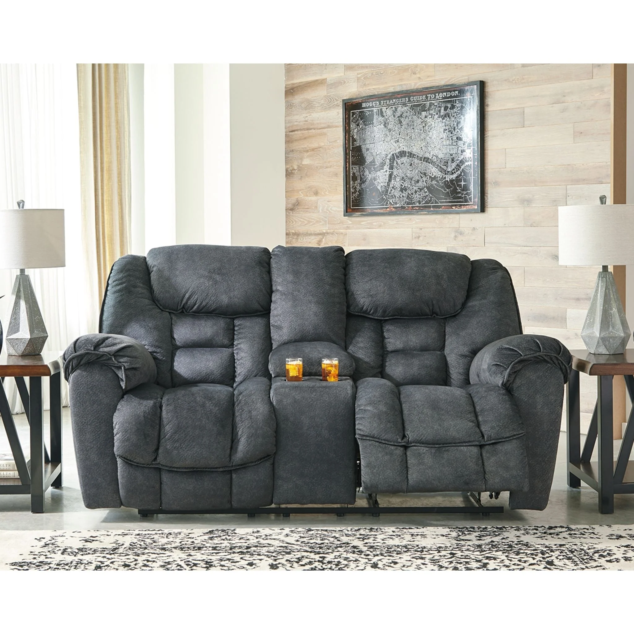 Capehorn Reclining Loveseat with Console - Granite - Image 2