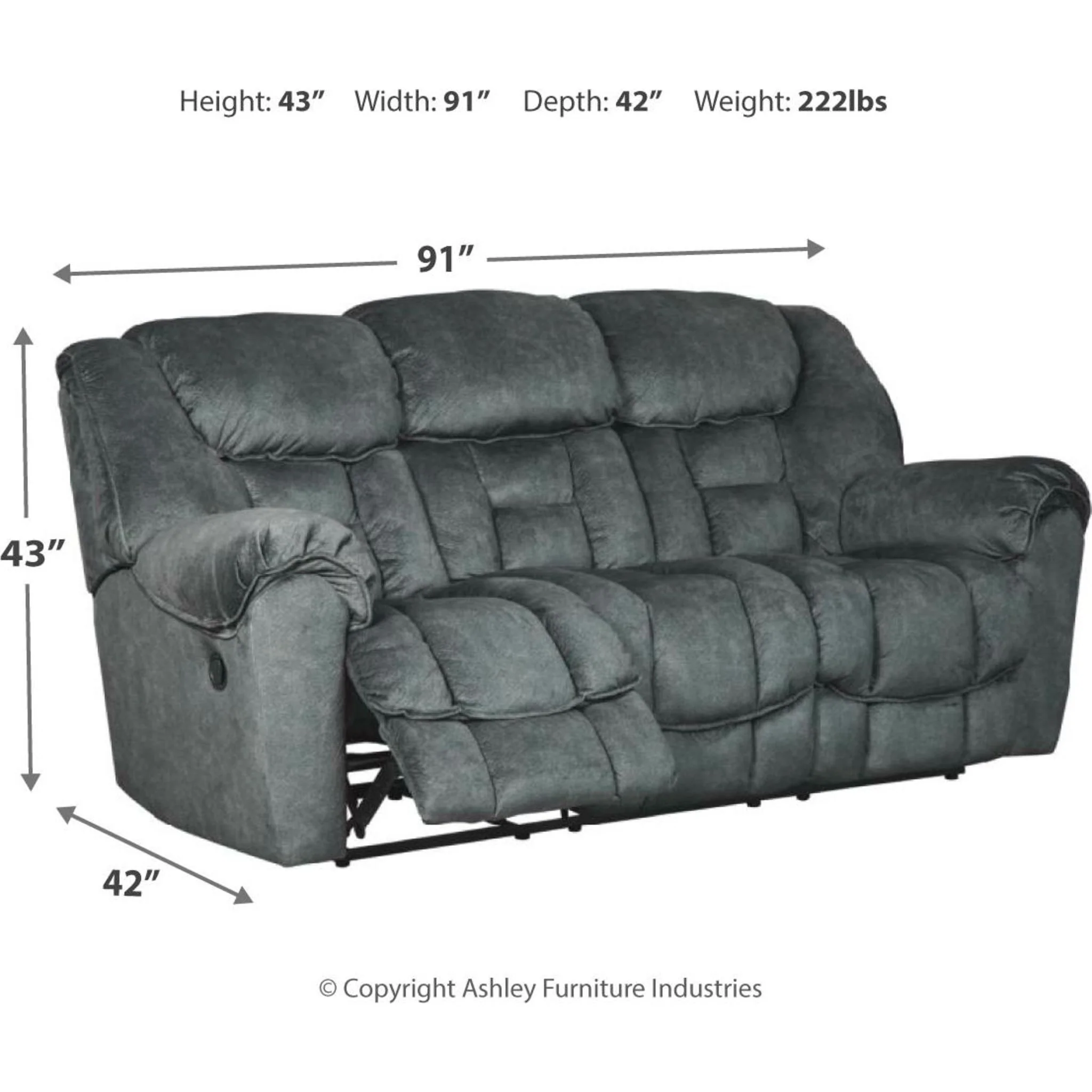 Capehorn Reclining Sofa - Granite - Image 19
