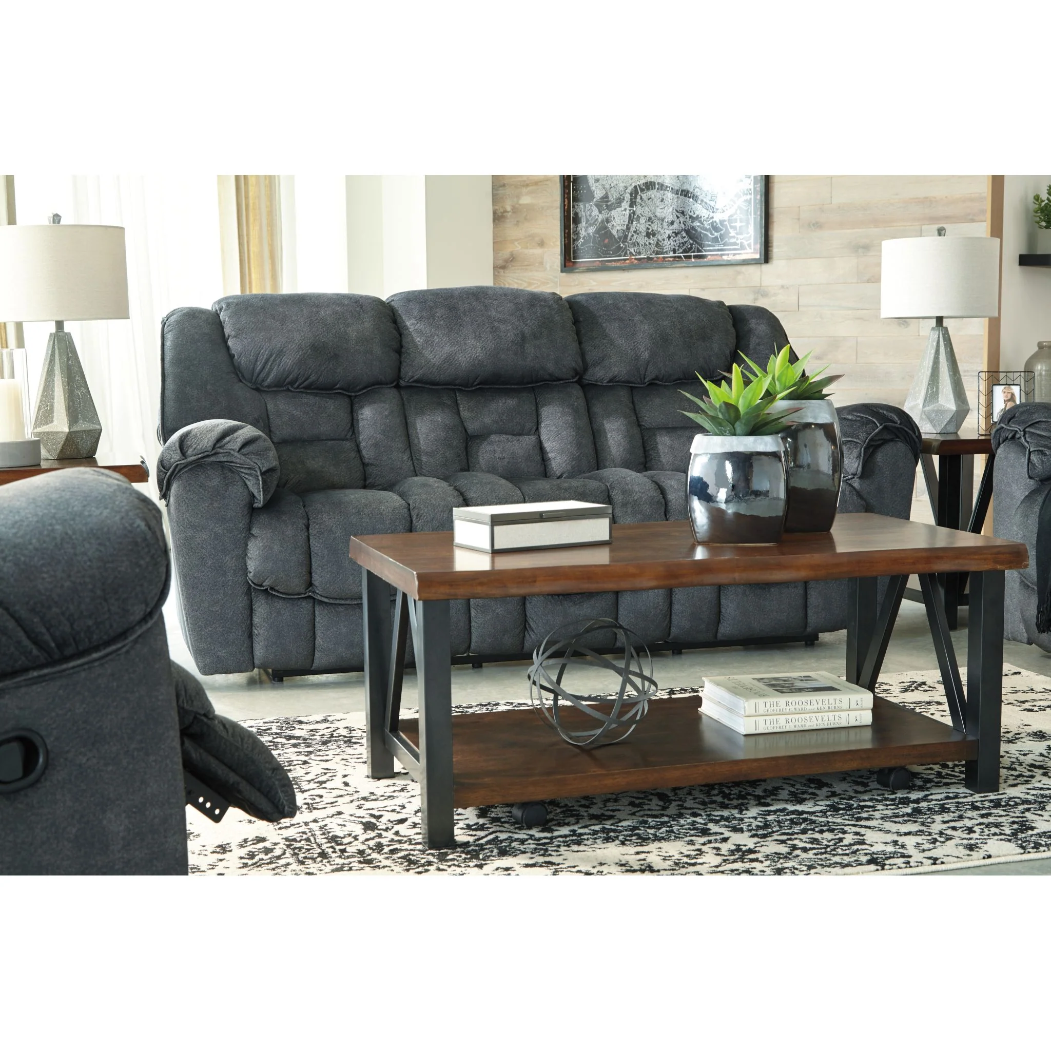 Capehorn Reclining Sofa - Granite - Image 8