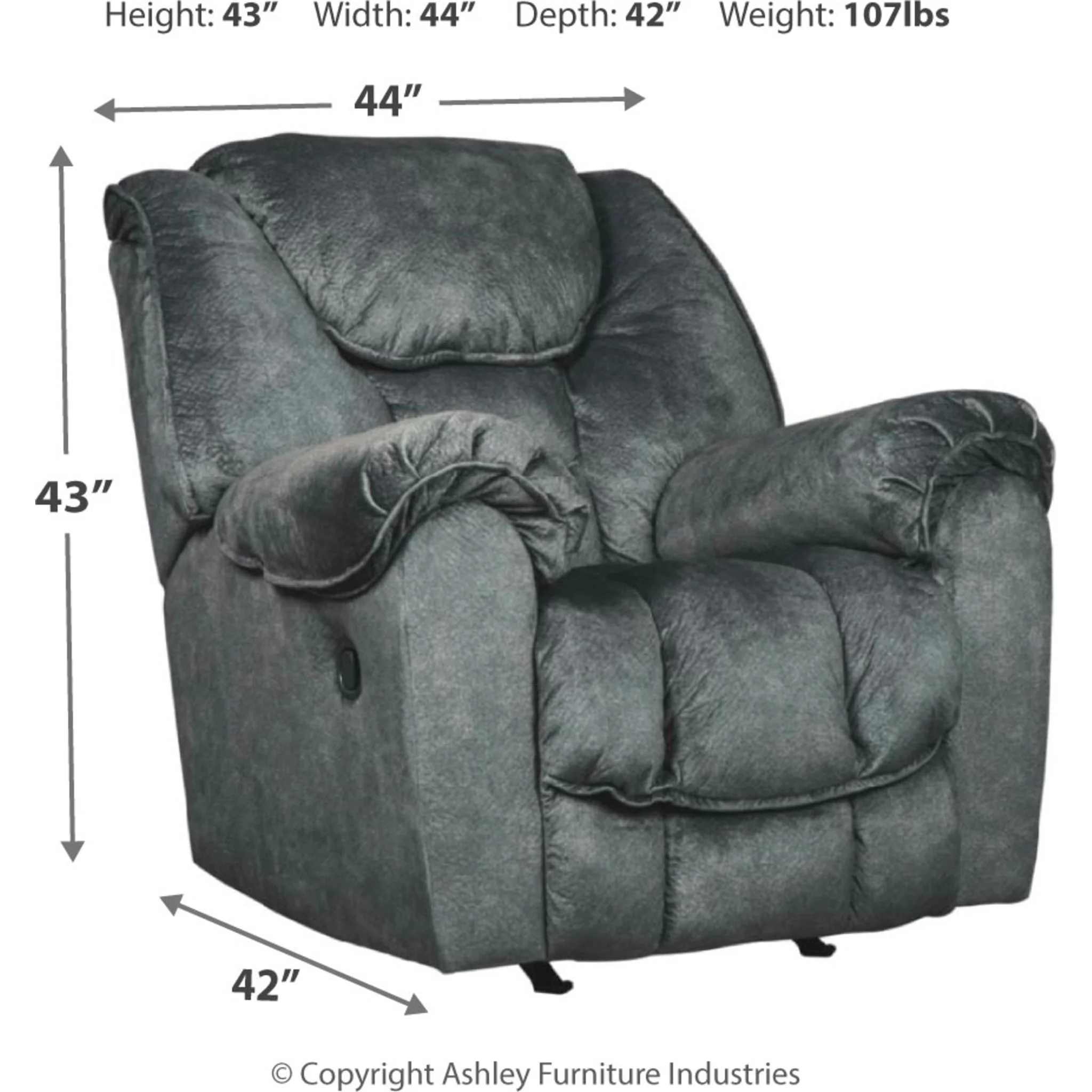 Capehorn Rocker Recliner - Granite - Image 4